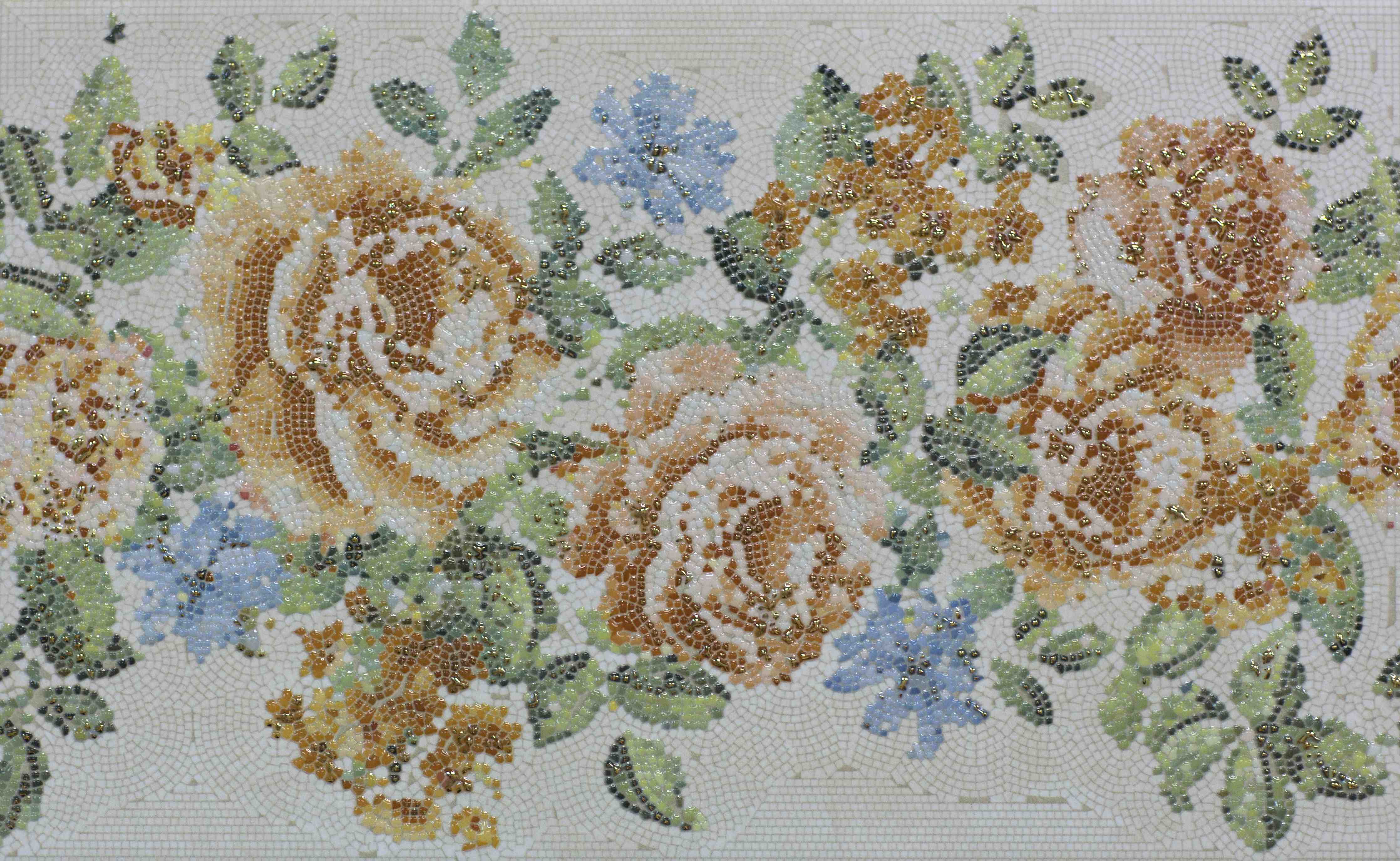 Große Wandbilder-Vintage Rosenmuster in Erdtönen