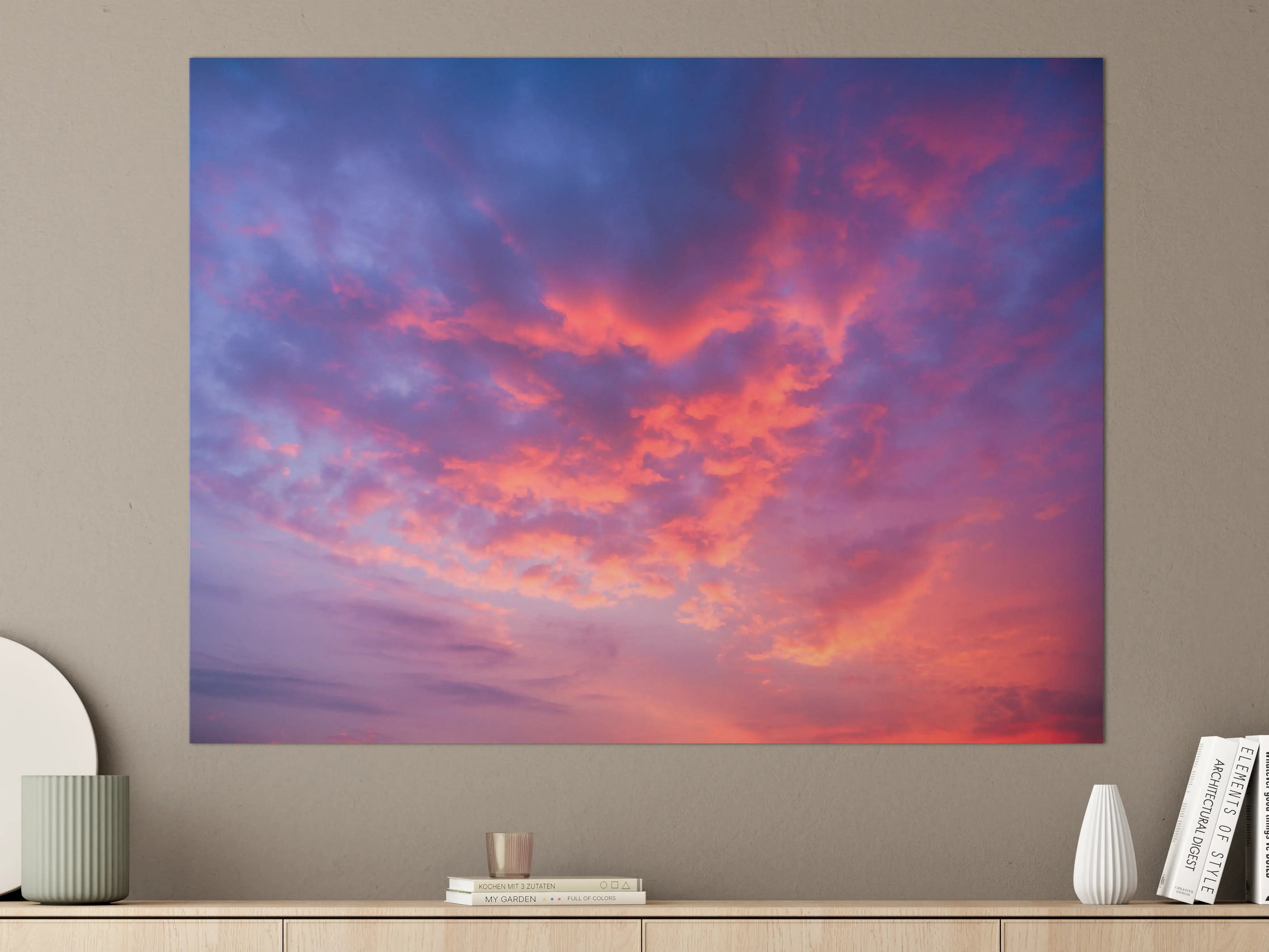 Große Wandbilder - Violett-Pinker Sonnenuntergang