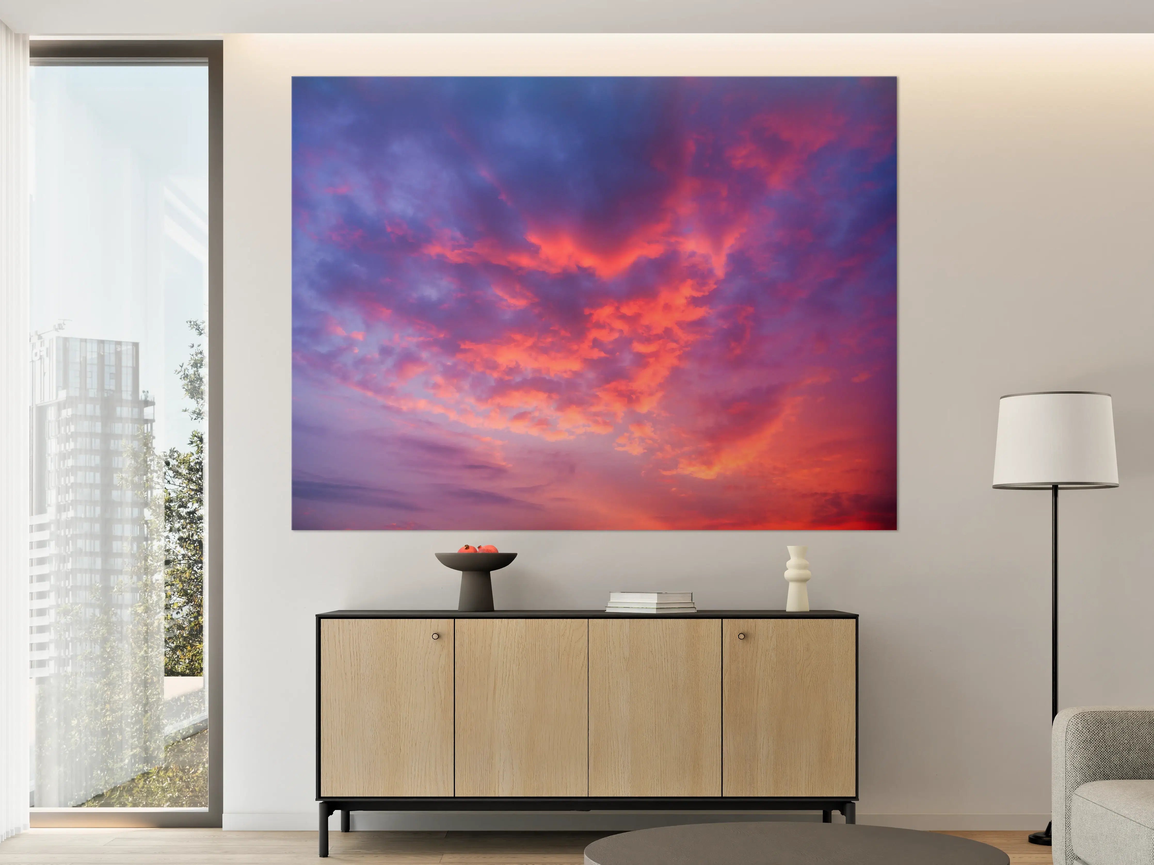 Große Wandbilder - Violett-Pinker Sonnenuntergang
