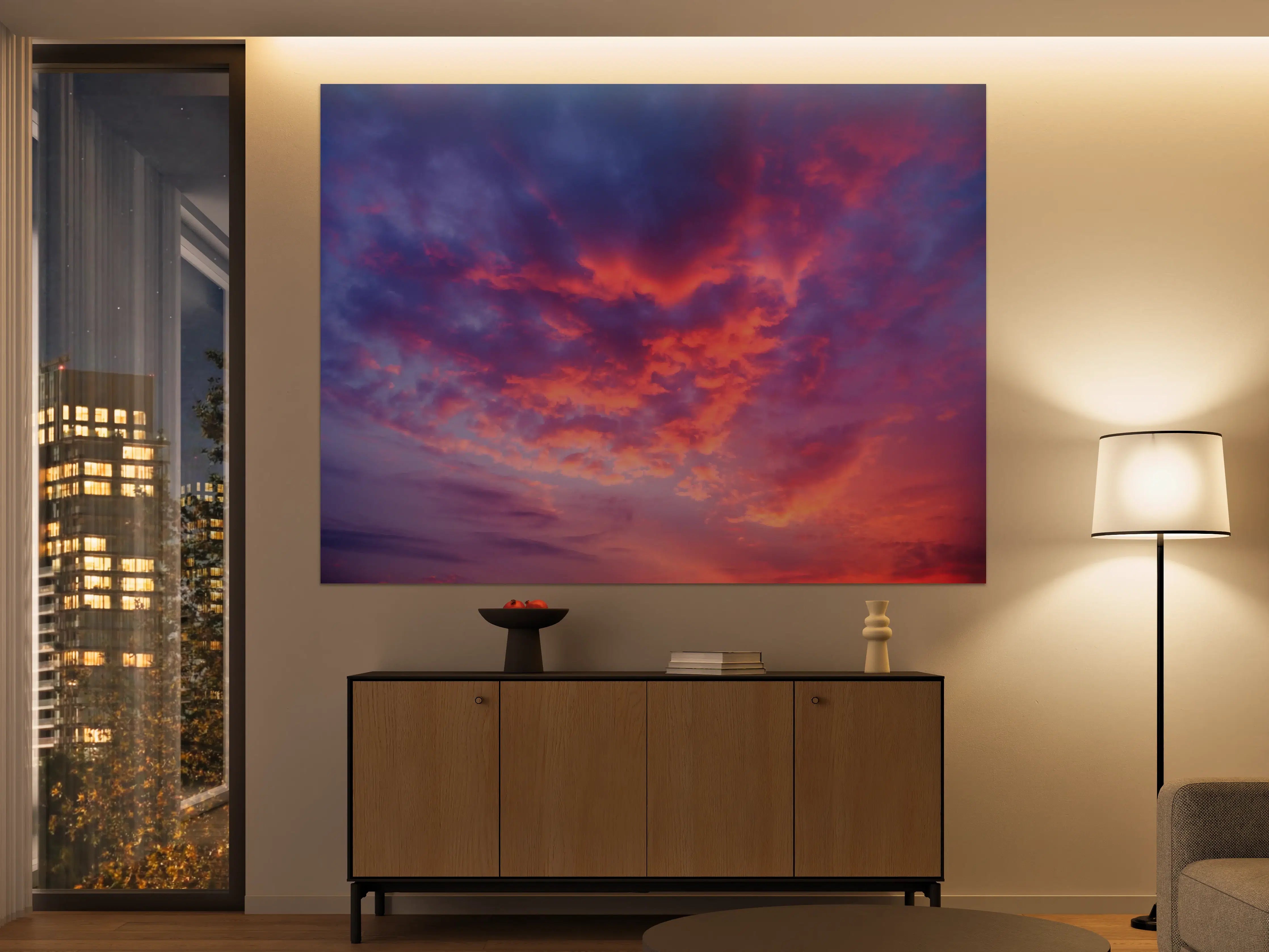 Große Wandbilder - Violett-Pinker Sonnenuntergang