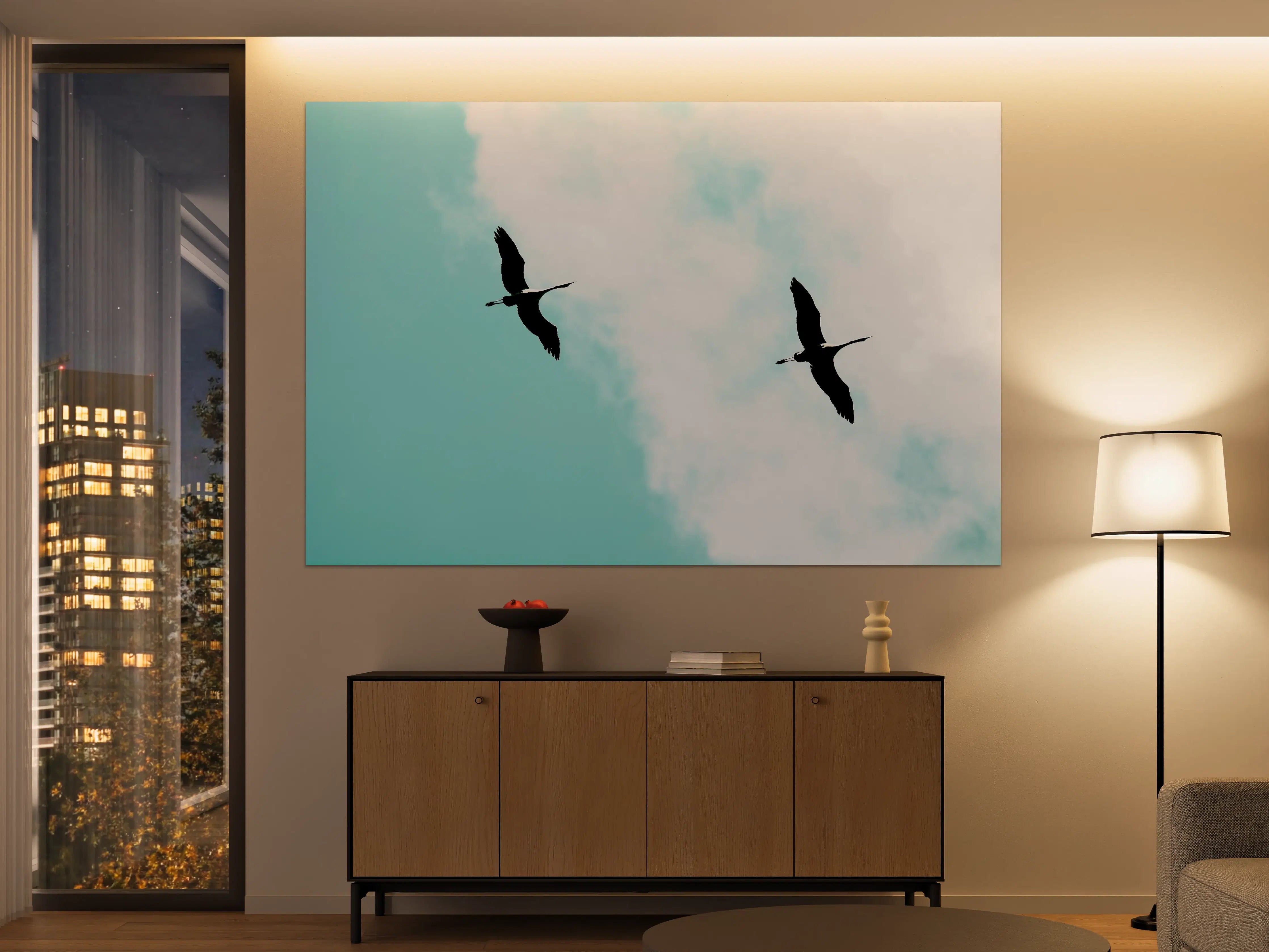 Große Wandbilder - Vogel Silhouetten am Himmel