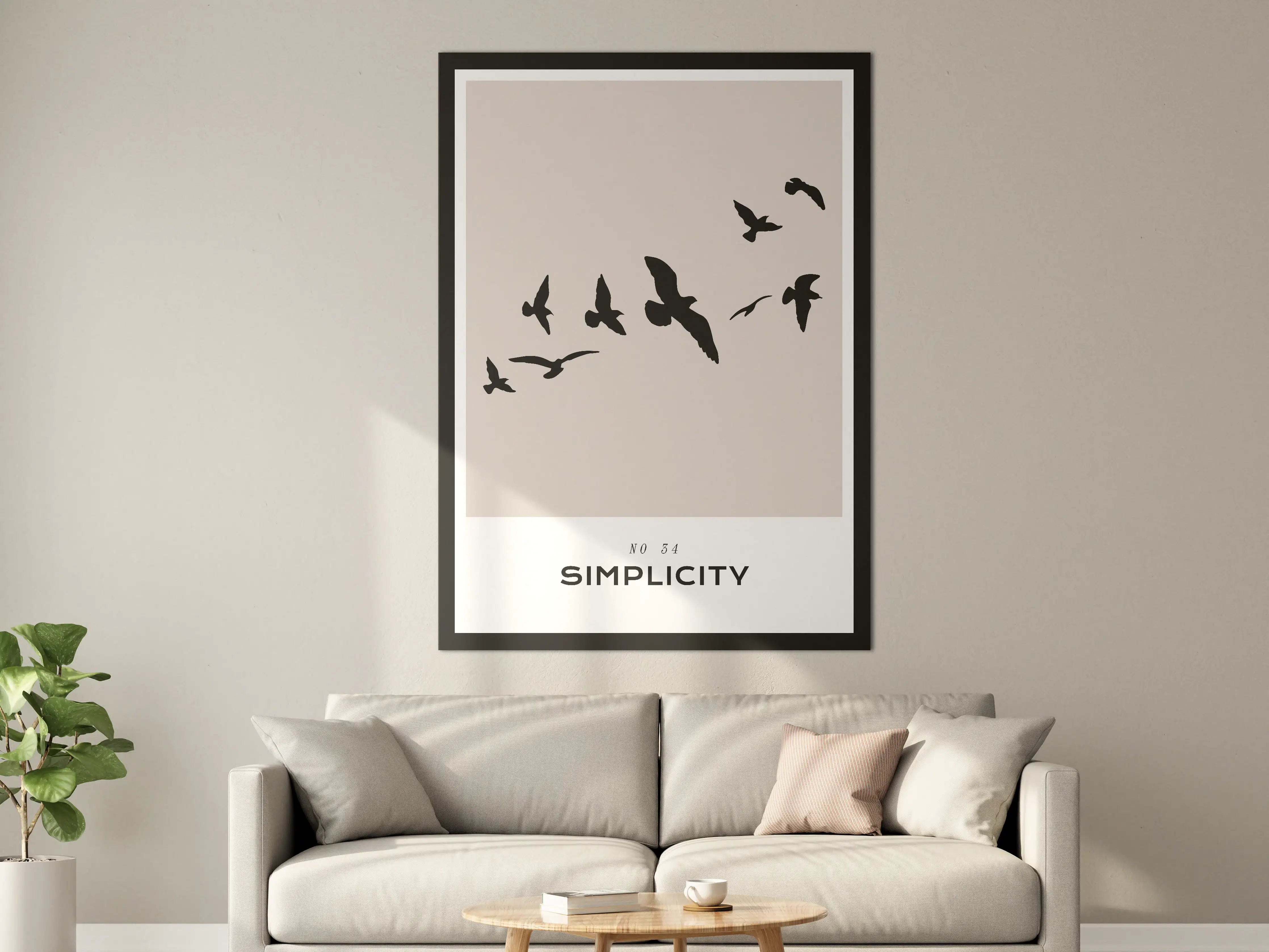 Große Wandbilder - Vogel silhouettes auf hellem Hintergrund