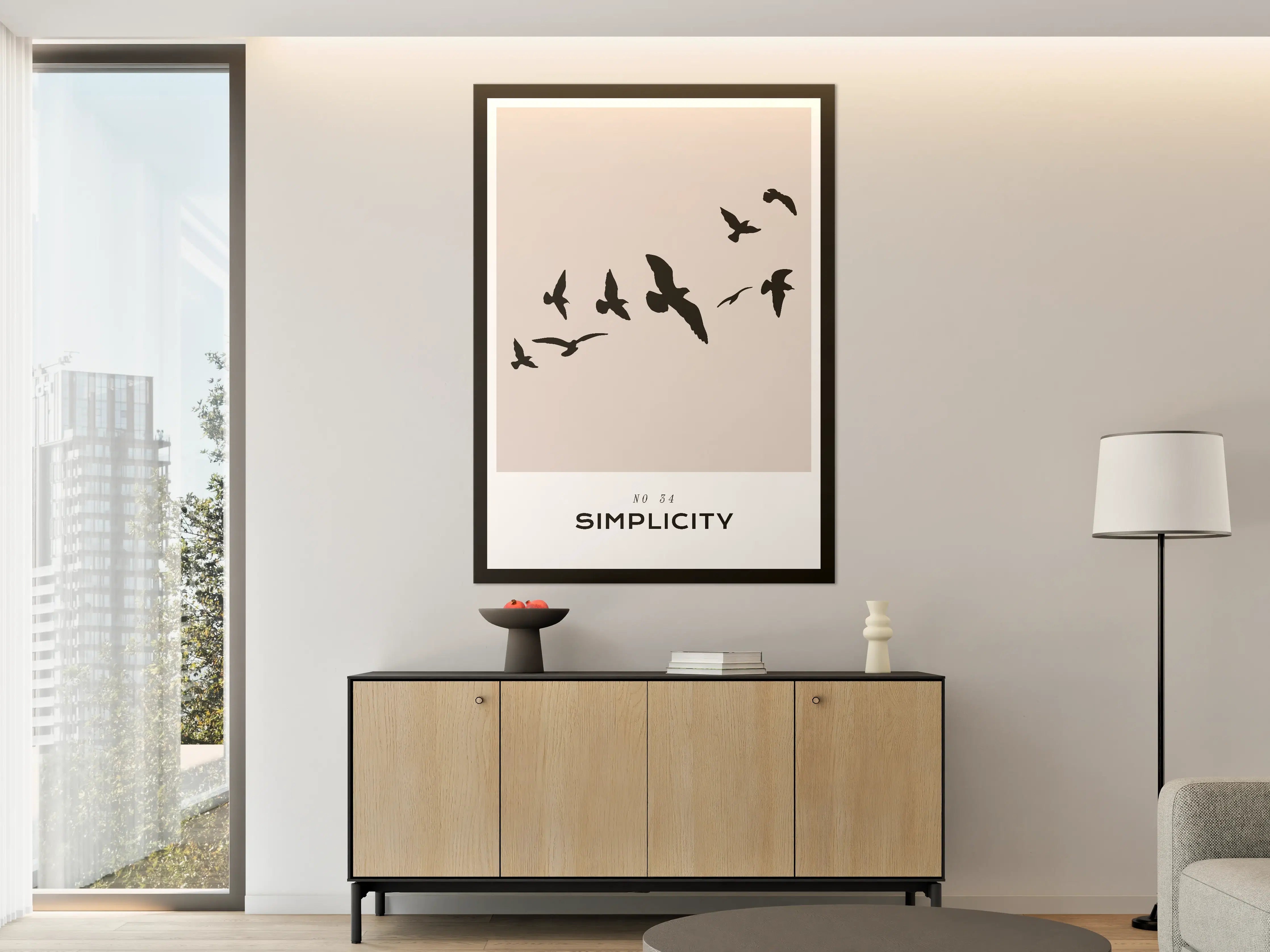 Große Wandbilder - Vogel silhouettes auf hellem Hintergrund
