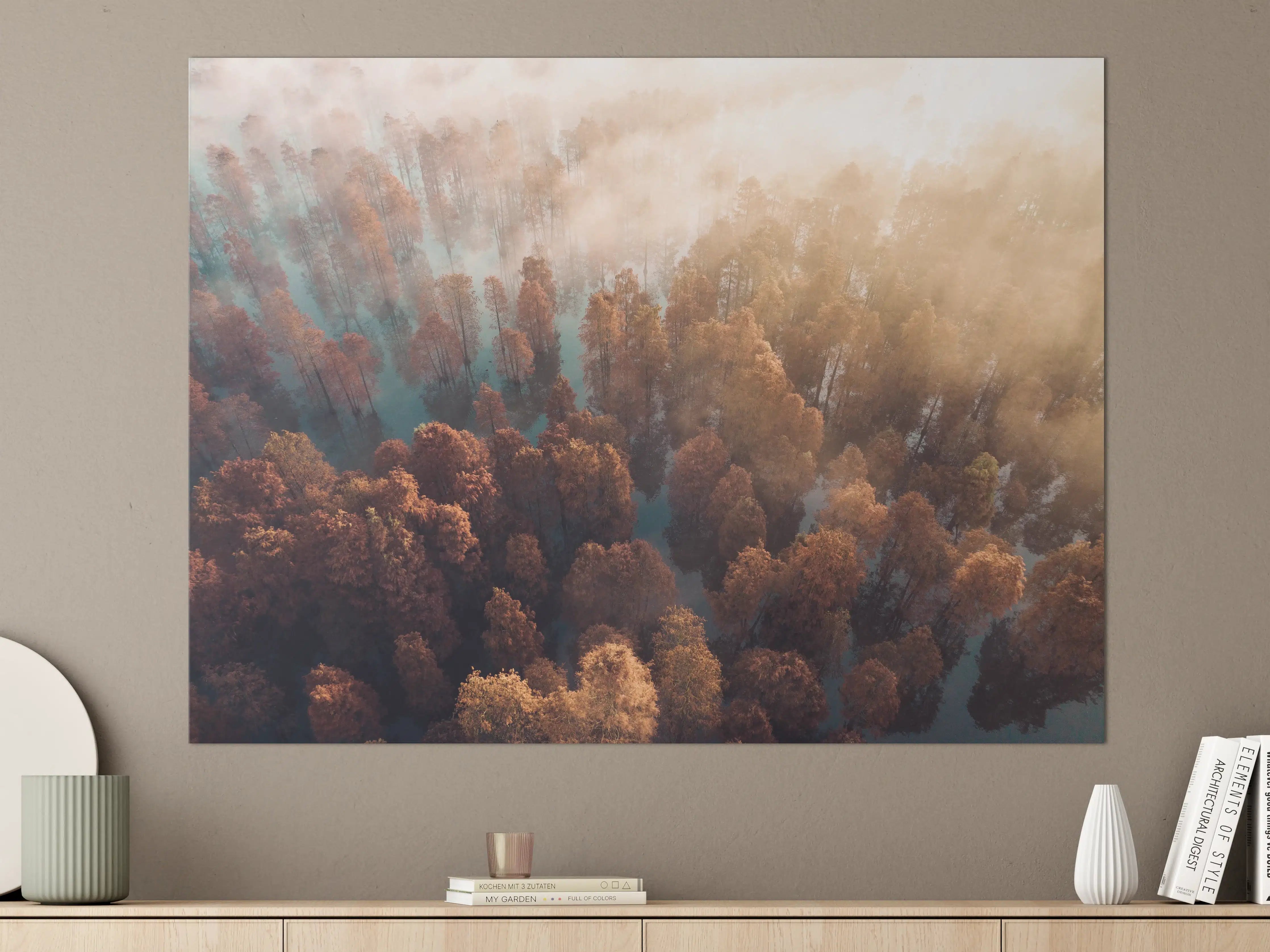 Große Wandbilder - Vogelperspektive - Wald im Herbst