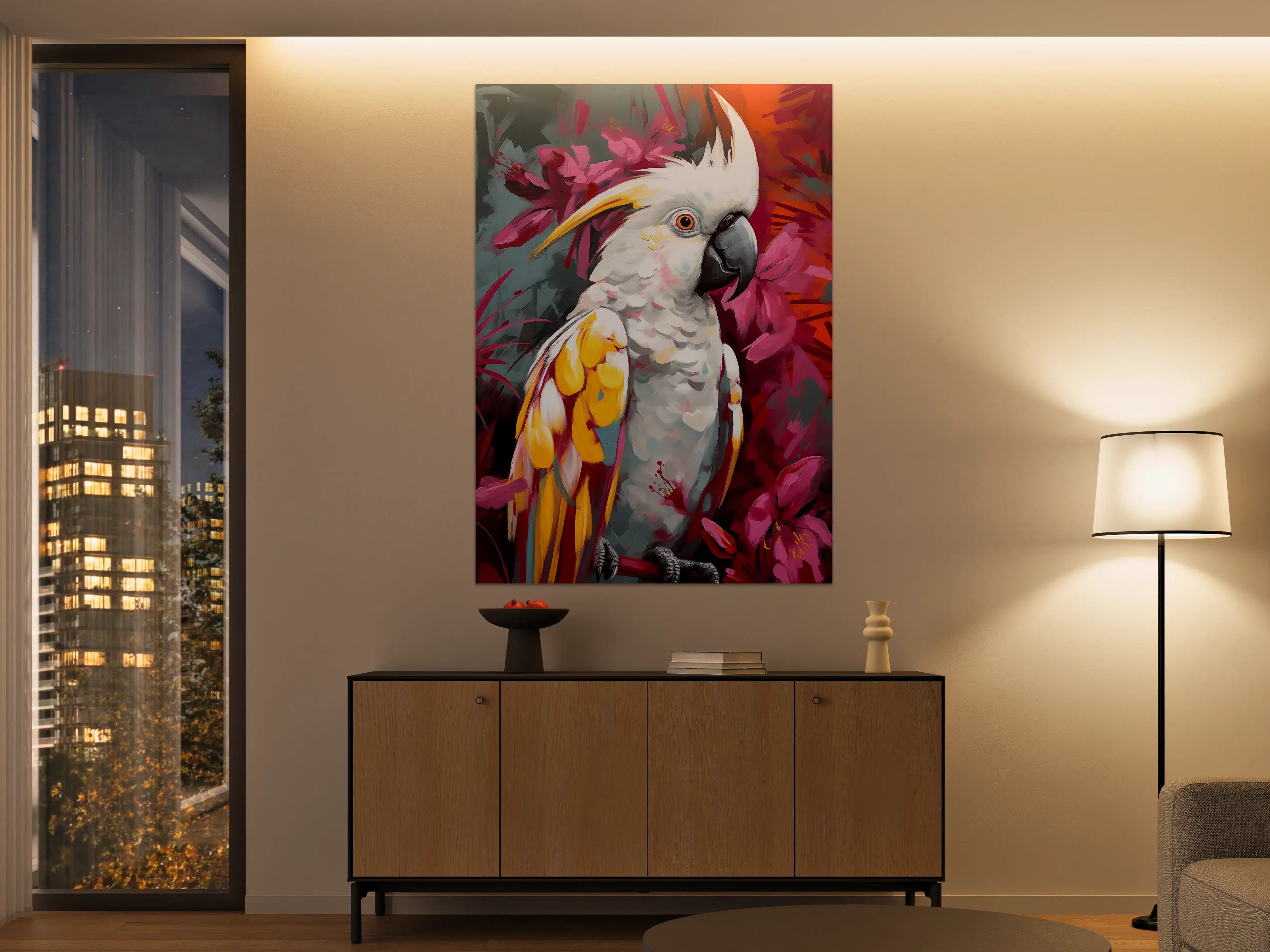 Große Wandbilder - Vogelportrait mit bunten Federn