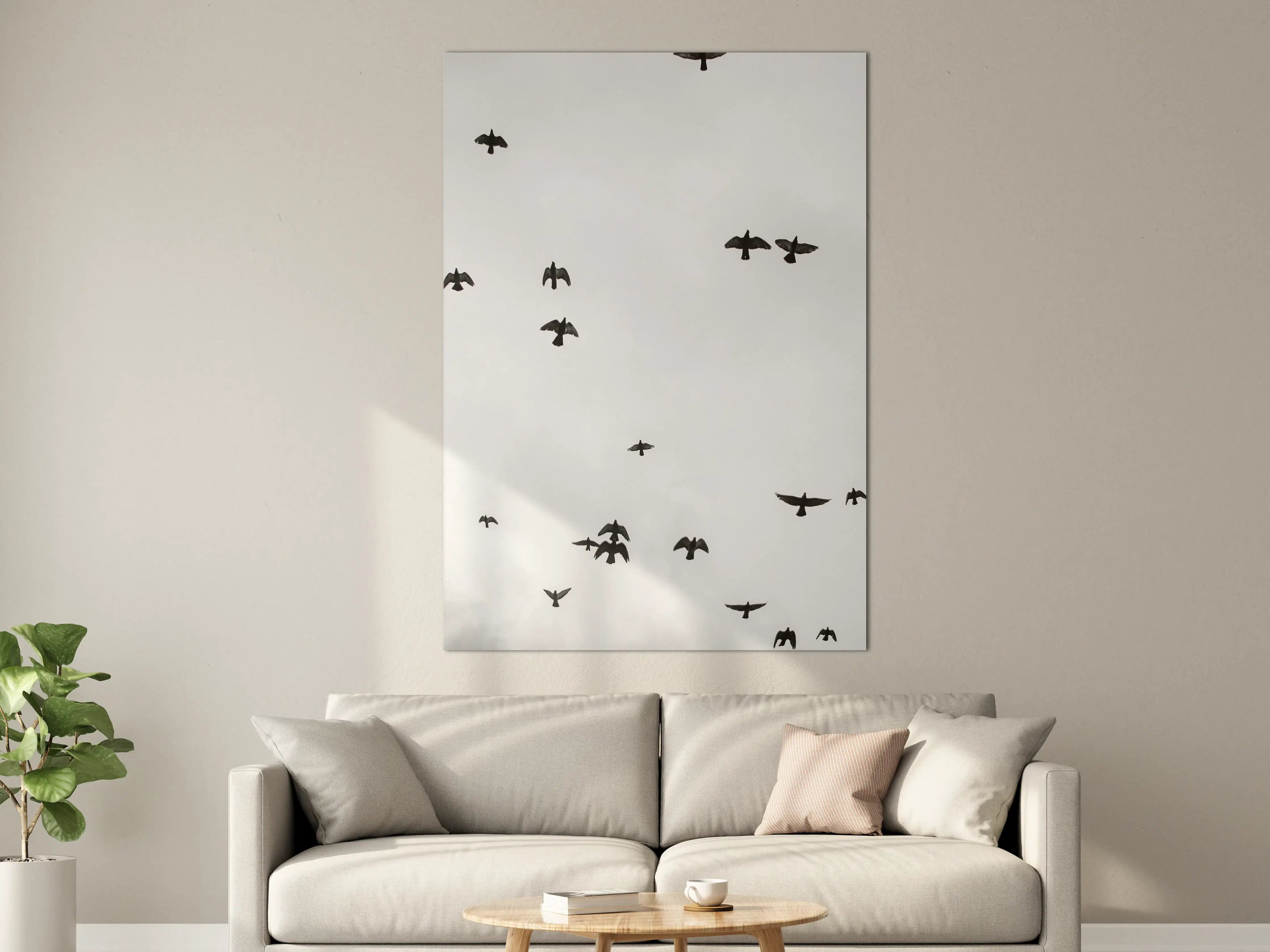 Große Wandbilder - Vogelschwarm - schwarz-weiß