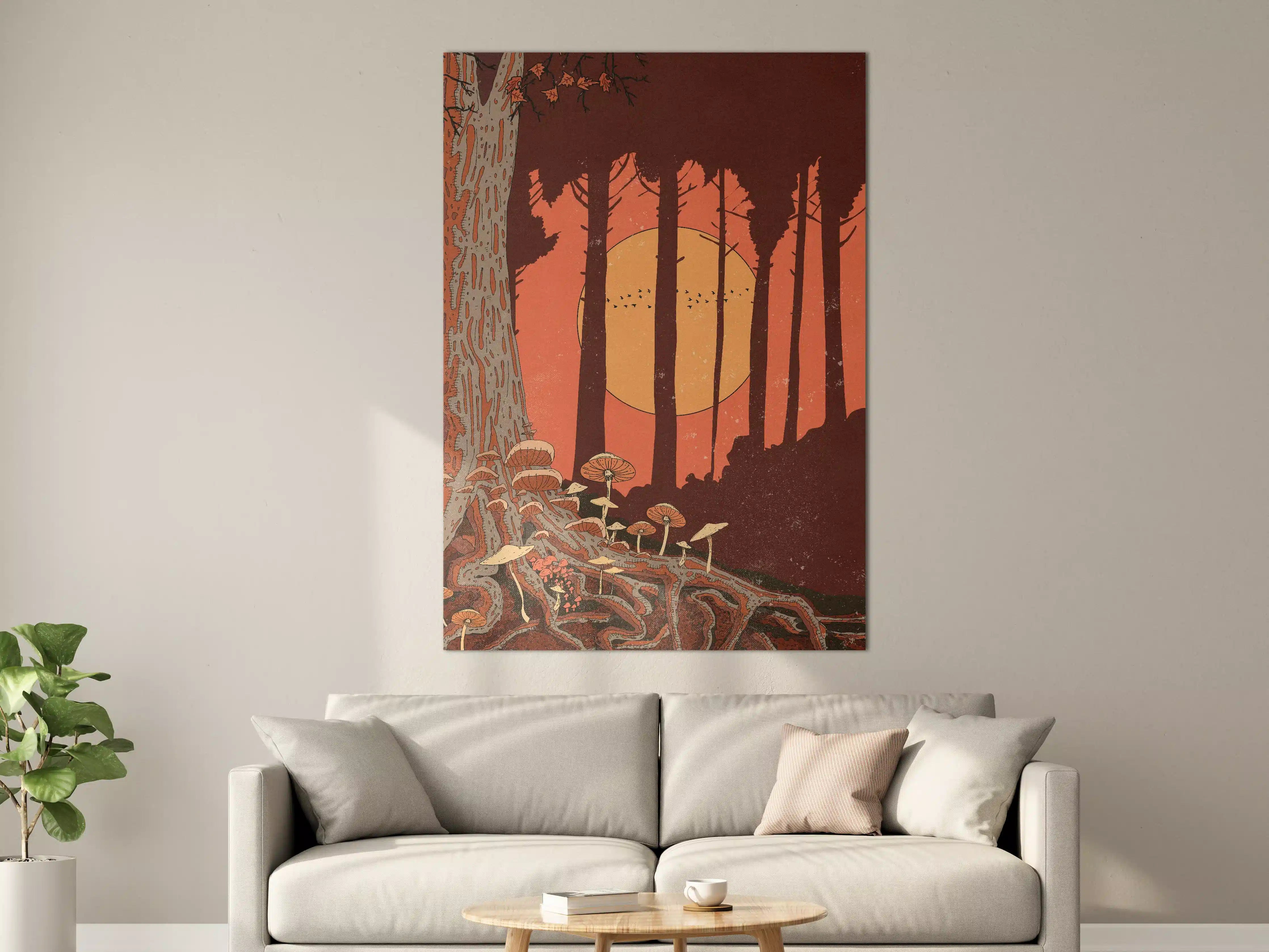 Große Wandbilder - Wald im Sonnenuntergang