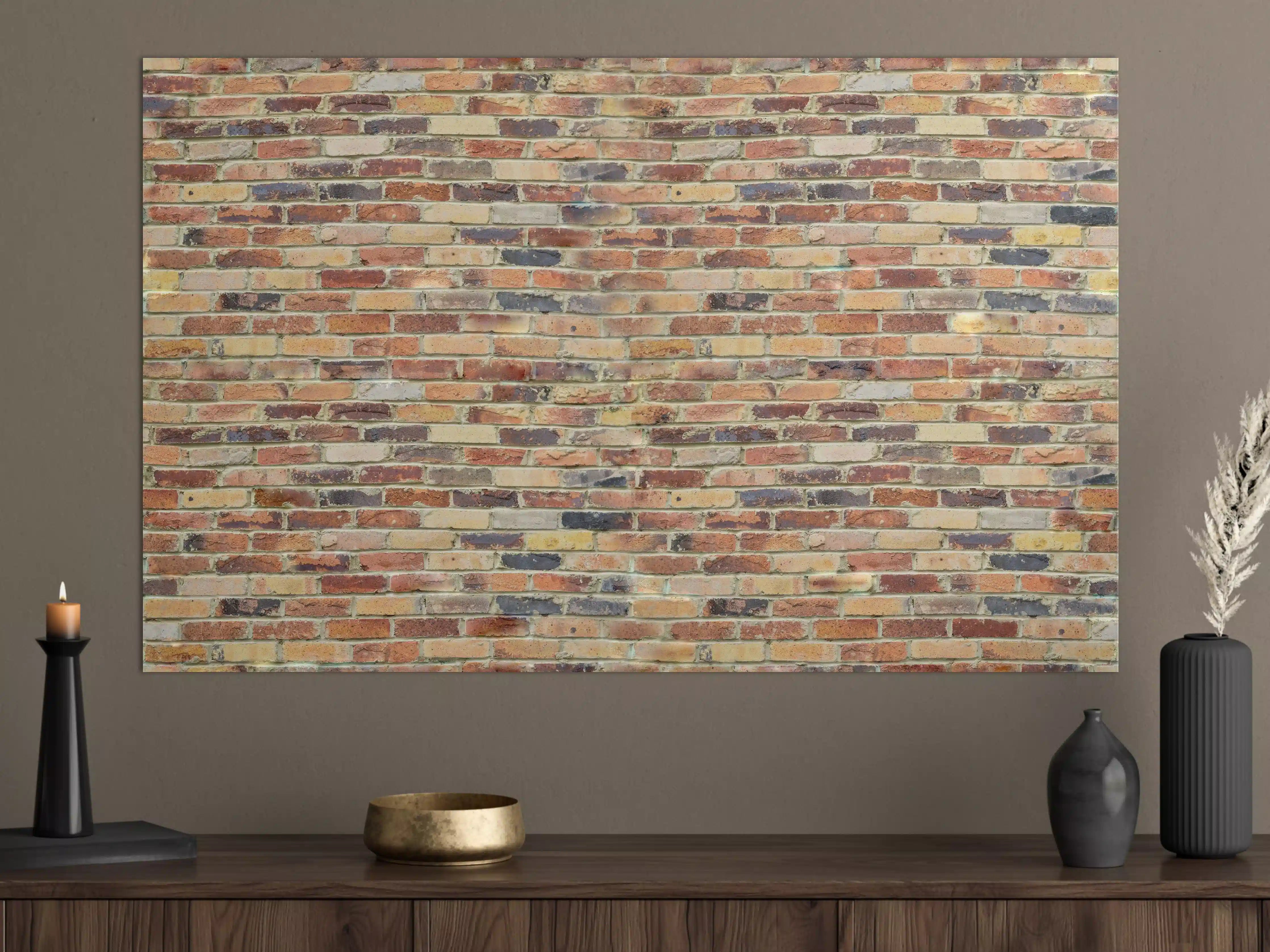 Große Wandbilder - Wand aus farbigen Ziegeln