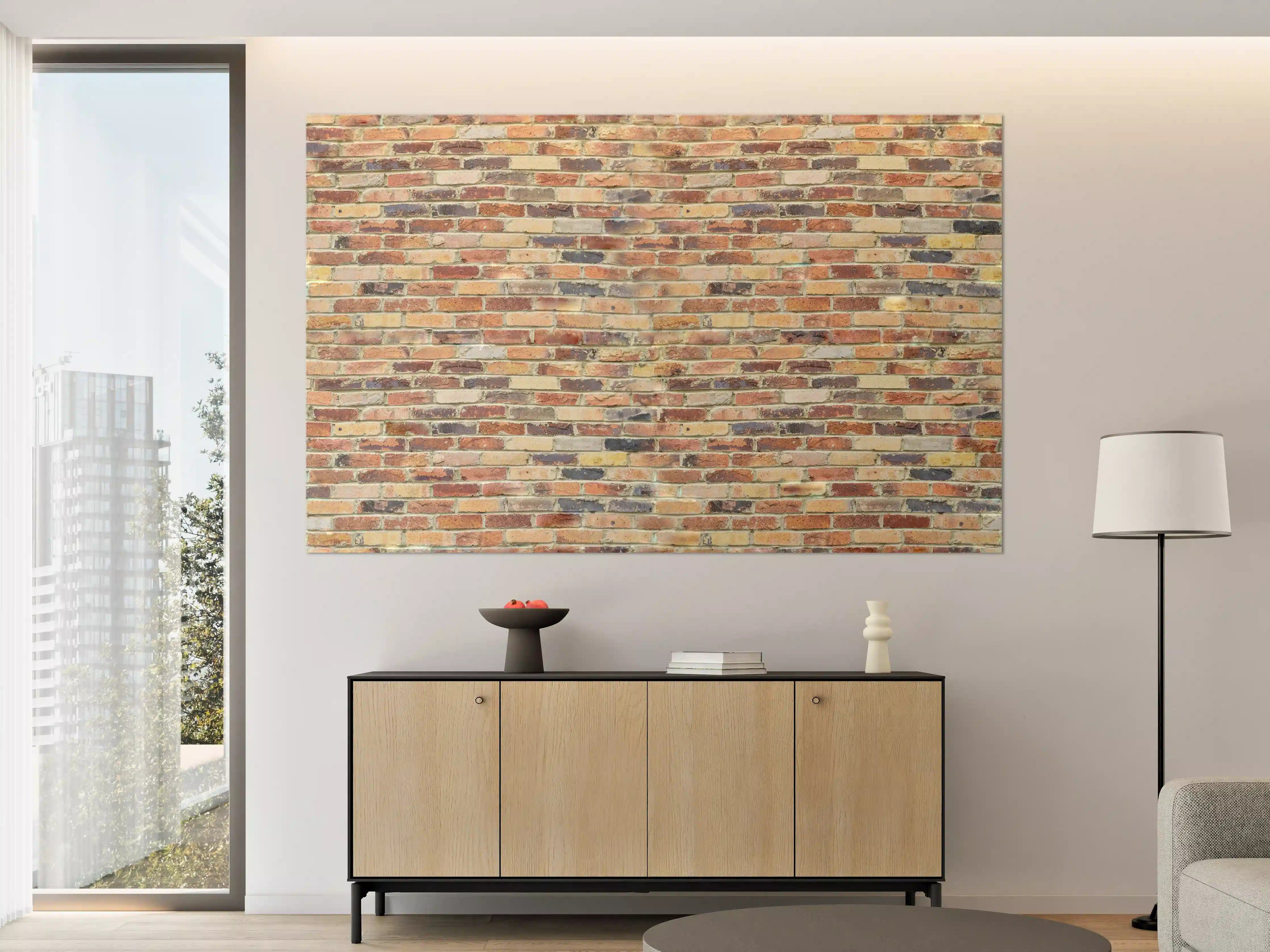 Große Wandbilder - Wand aus farbigen Ziegeln