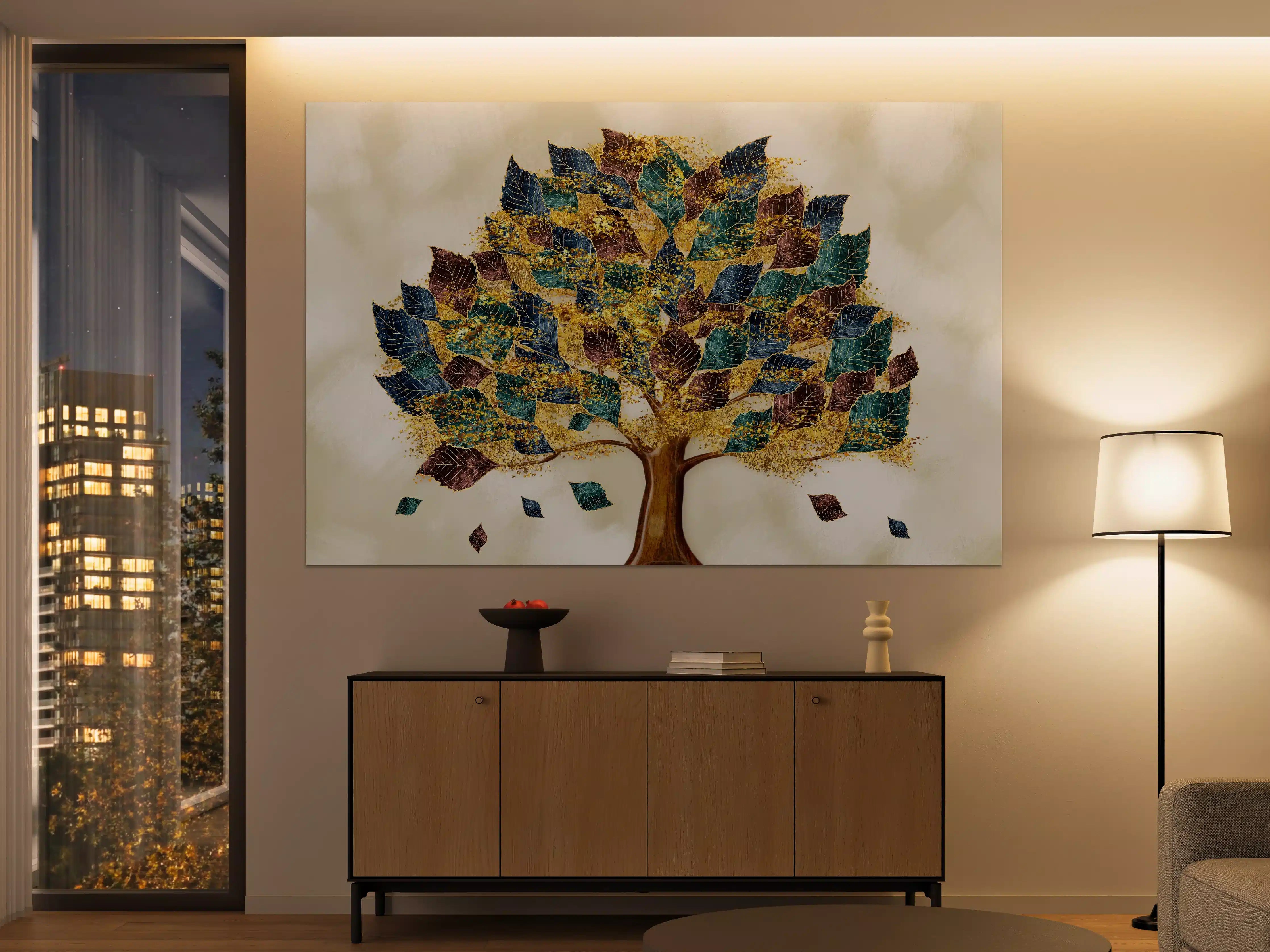Große Wandbilder - Wandmalerei - Bunter Baum