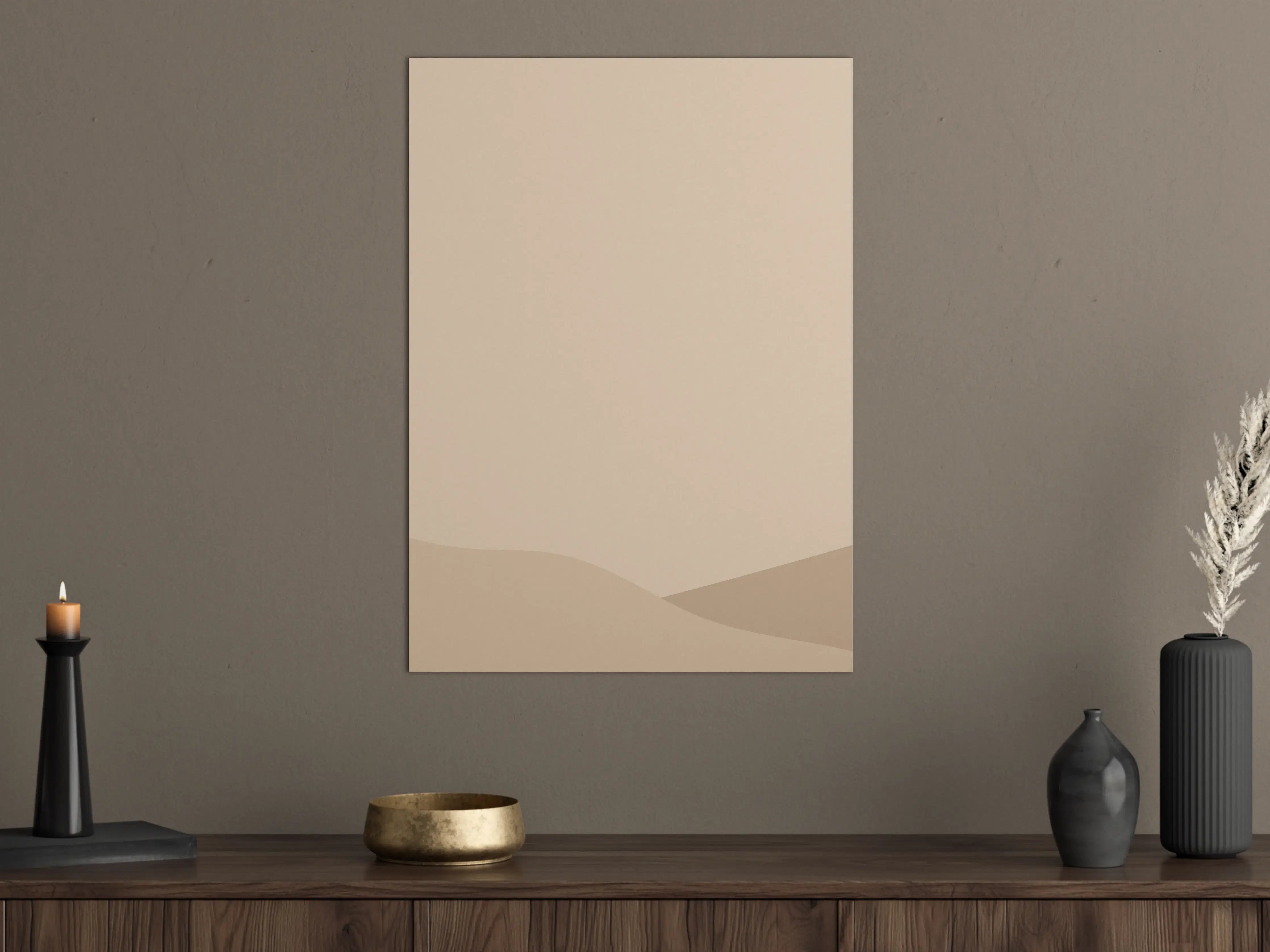 Große Wandbilder - Warme Beige-Töne mit sanften Farbverläufen