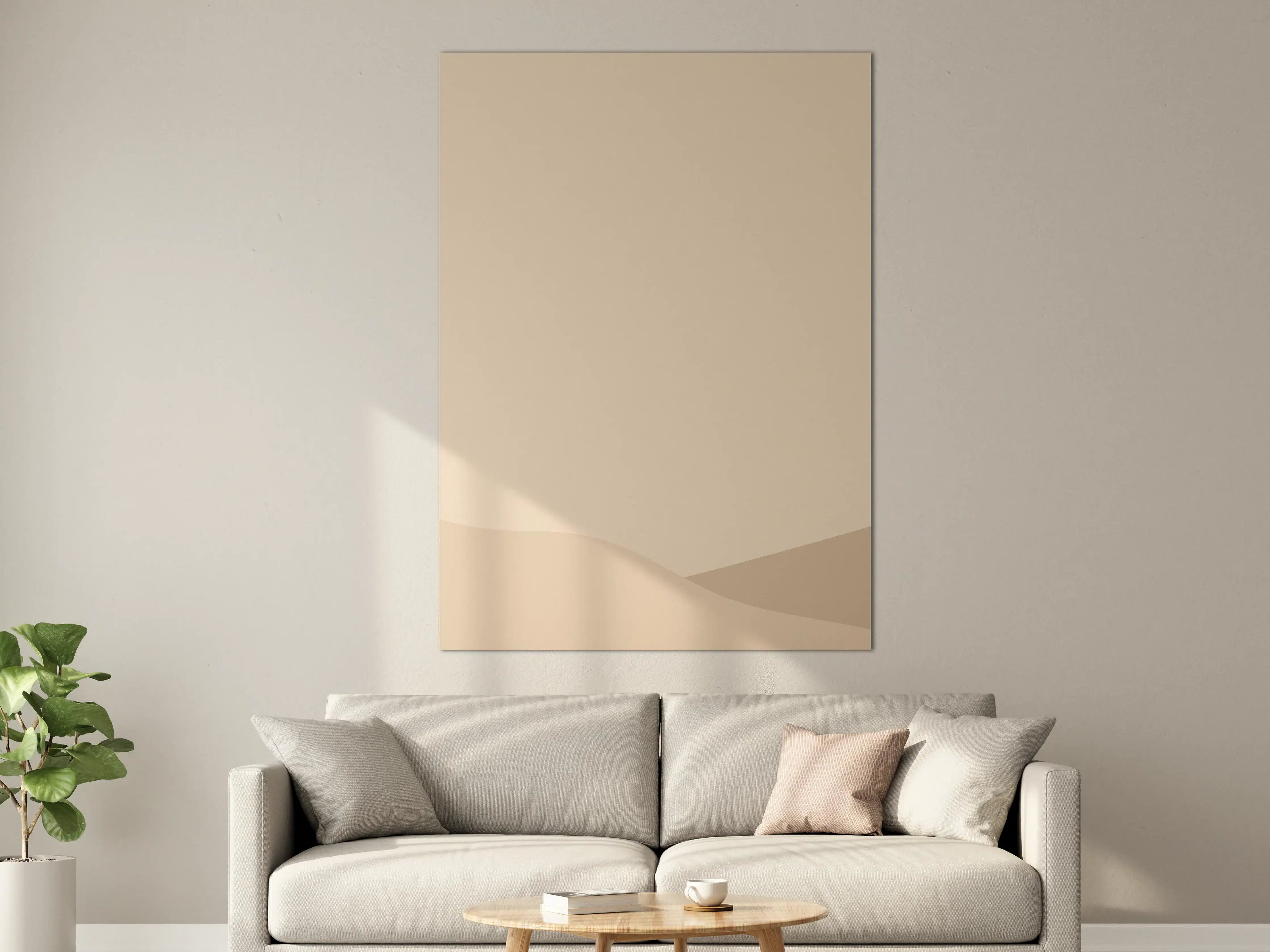 Große Wandbilder - Warme Beige-Töne mit sanften Farbverläufen