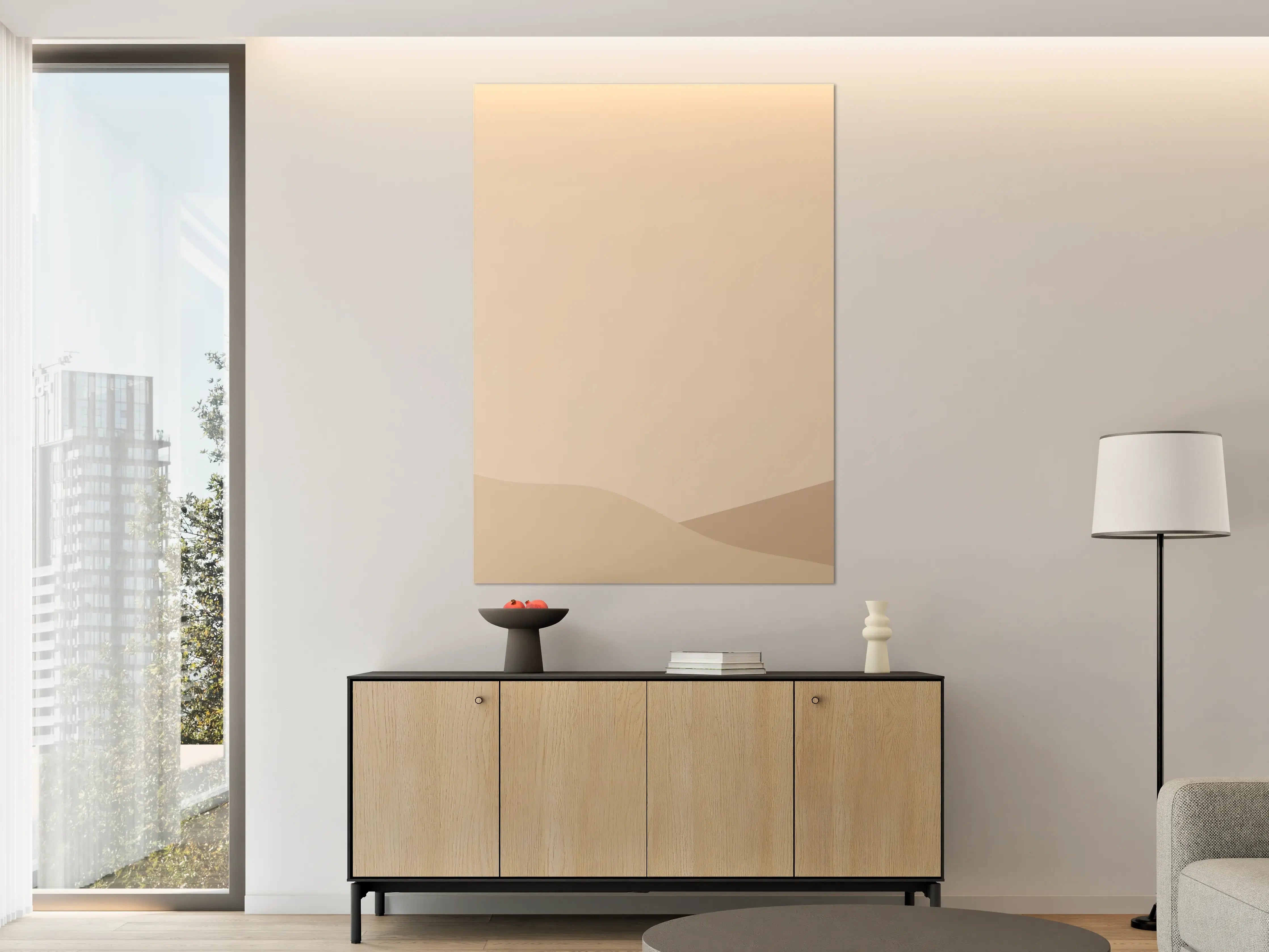Große Wandbilder - Warme Beige-Töne mit sanften Farbverläufen