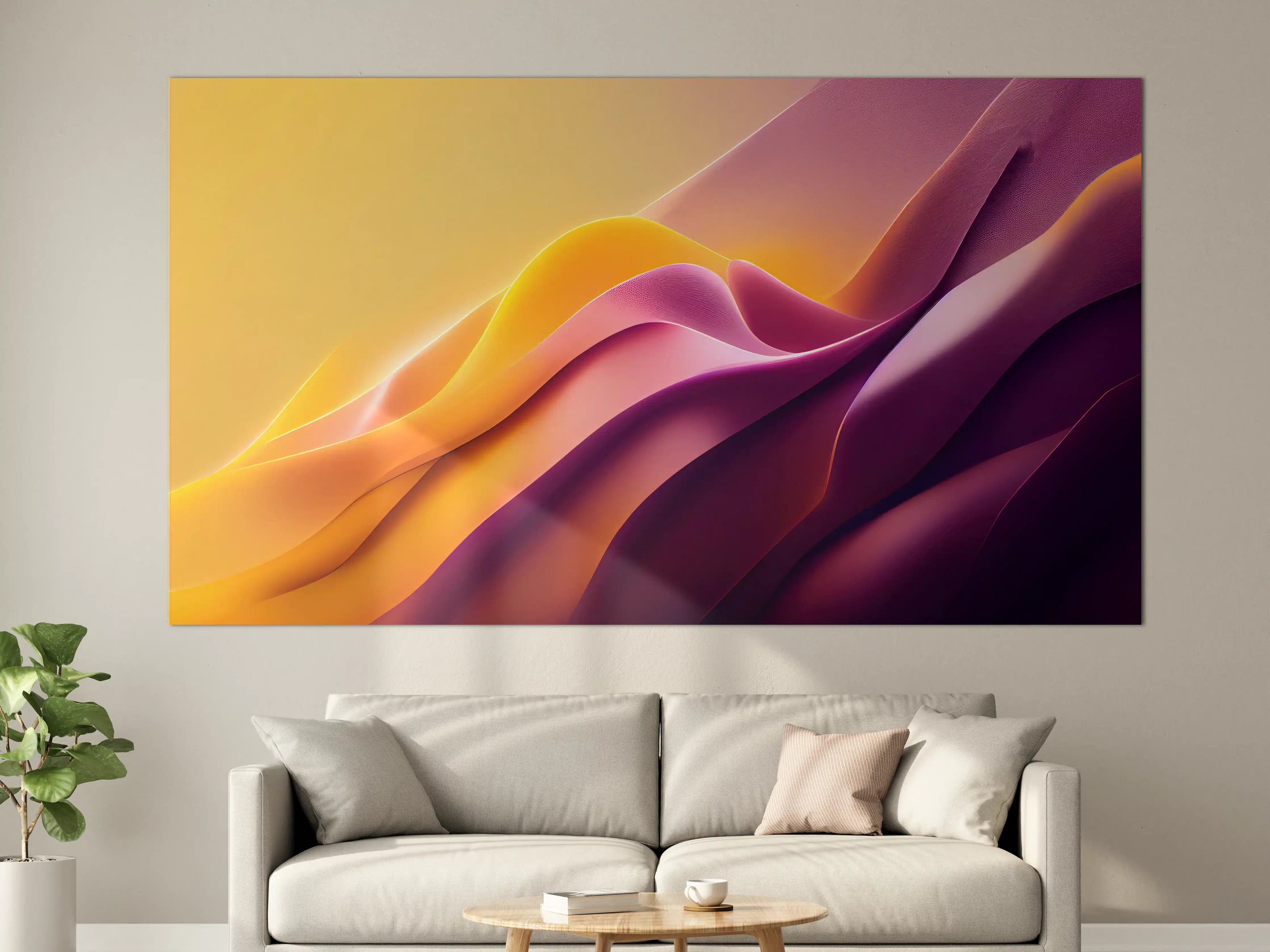 Große Wandbilder - Warme Farbverlaufsgrafik in Metallic-Tönen