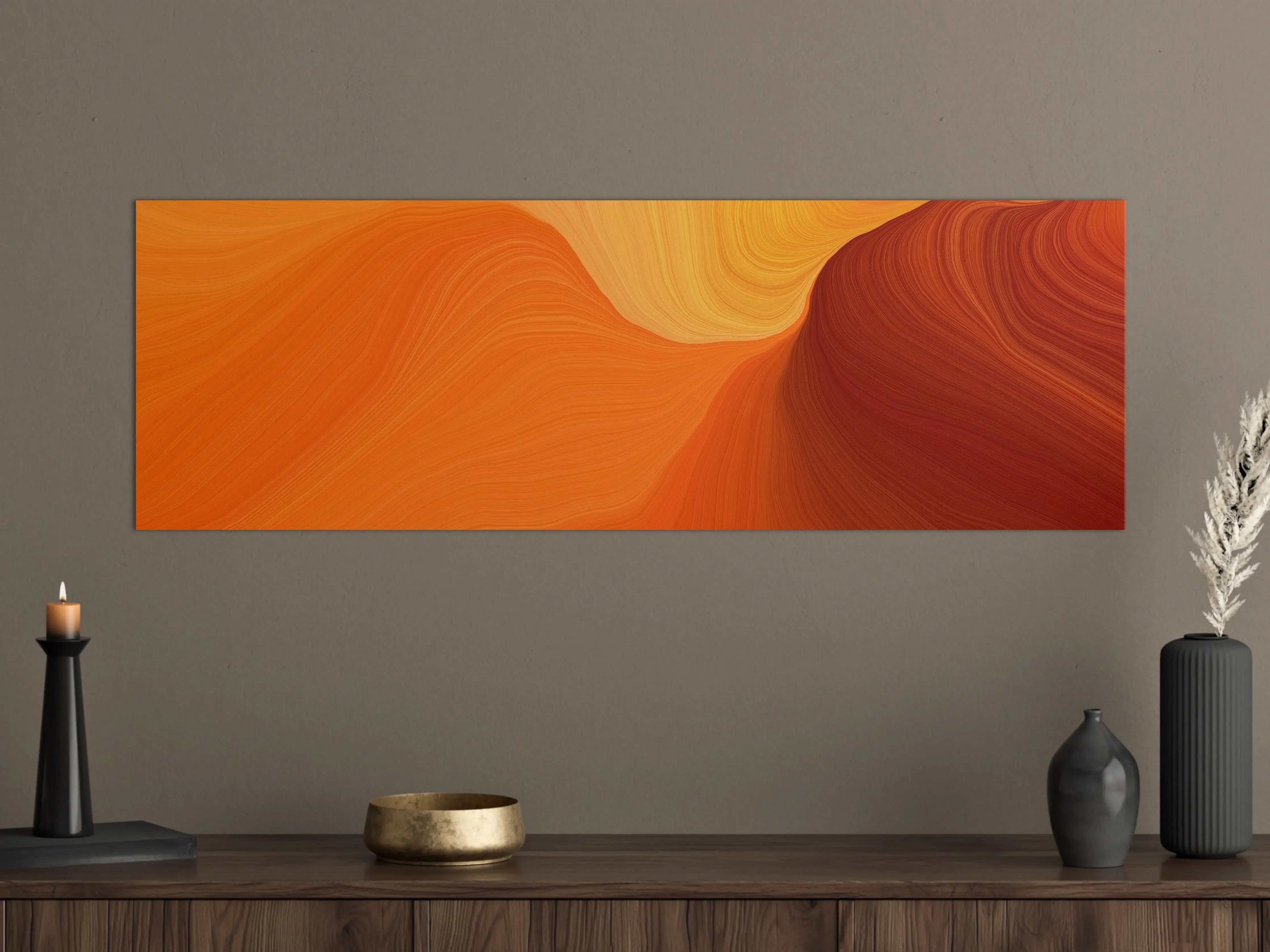 Große Wandbilder - Warme Orange- und Rottöne abstraktes Wandbild