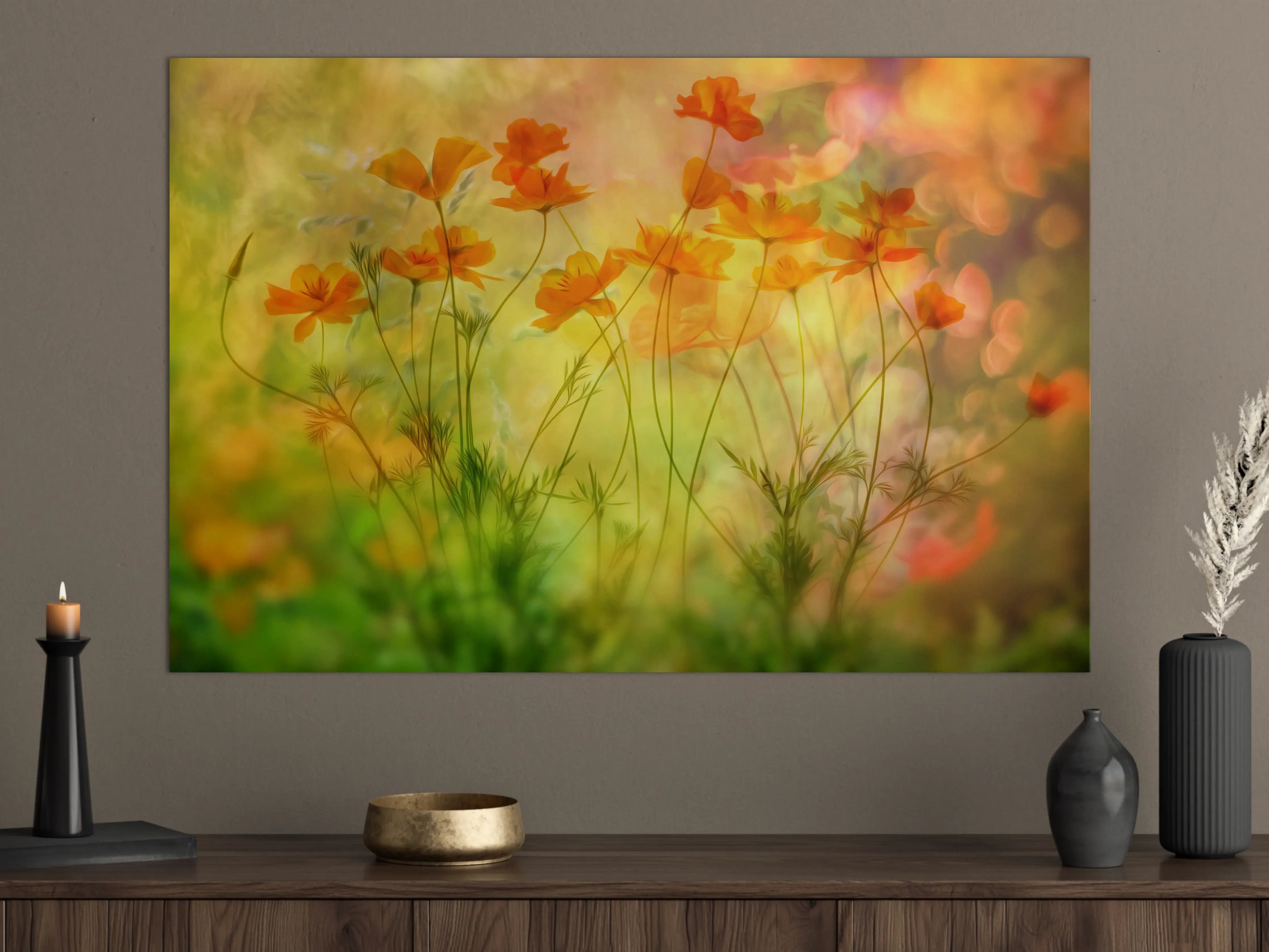 Große Wandbilder - Warme Sonnenuntergangs-Wildblumen