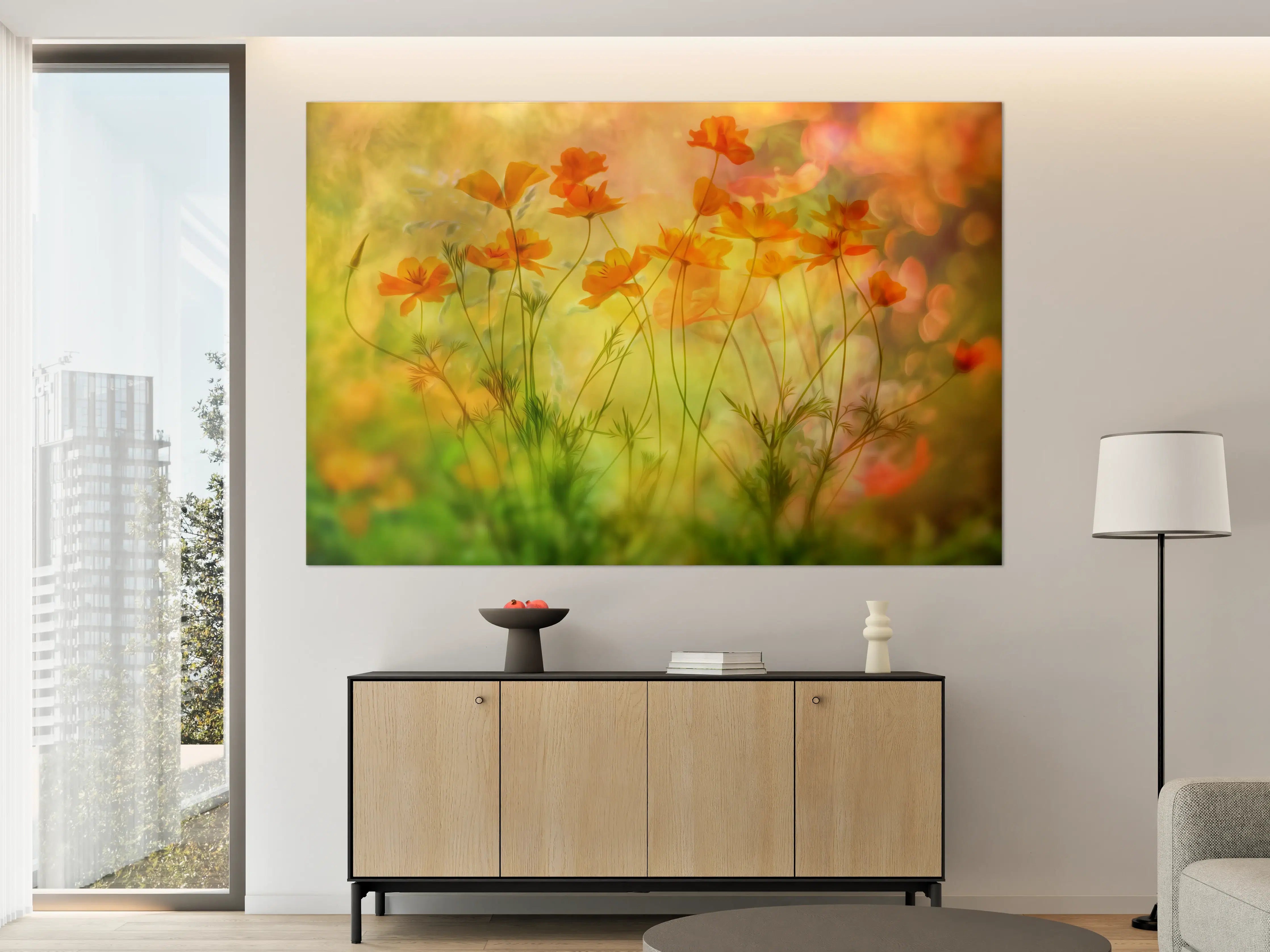 Große Wandbilder - Warme Sonnenuntergangs-Wildblumen