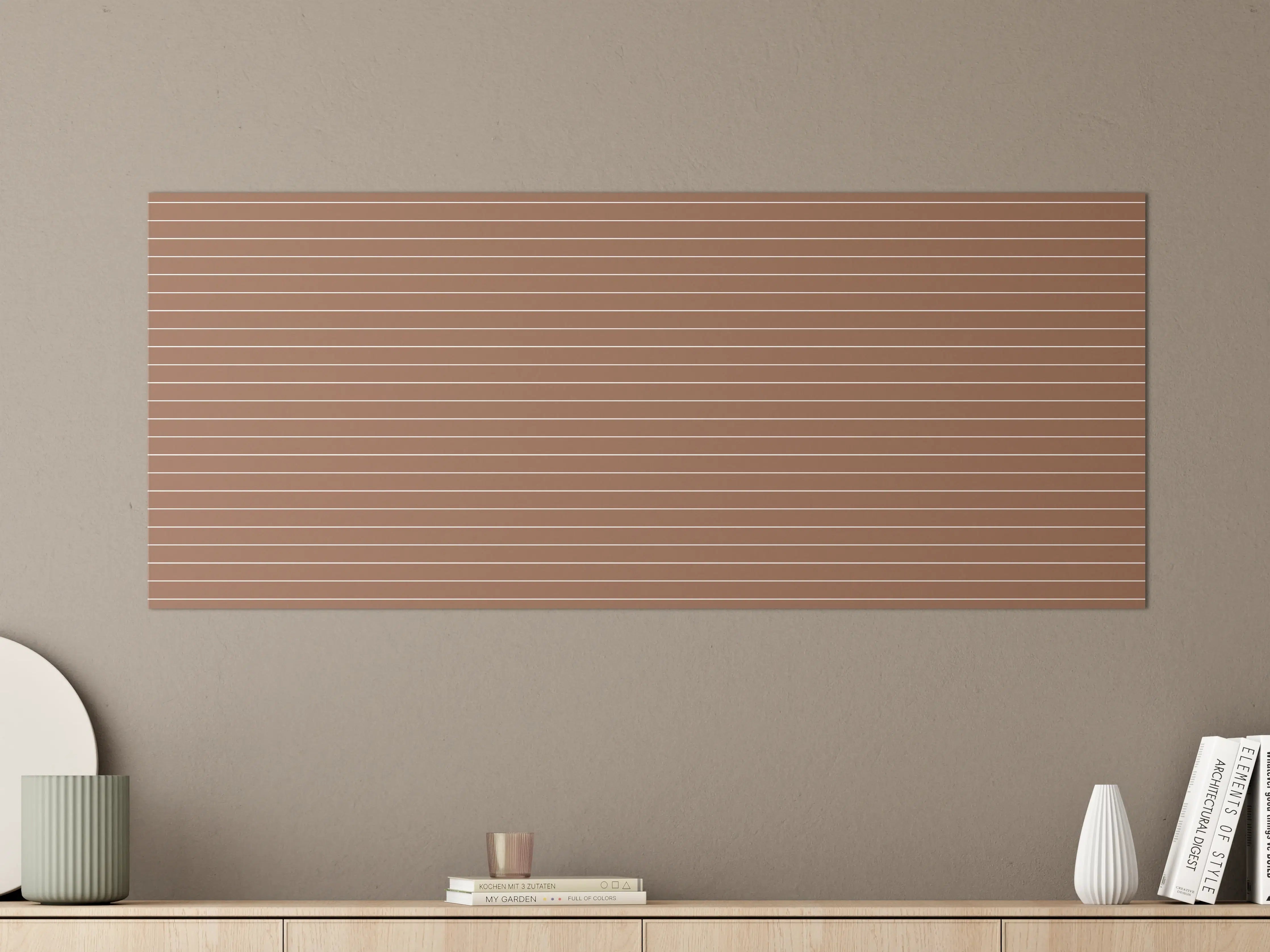 Große Wandbilder - Warmer Braun-Ton mit Linienmuster