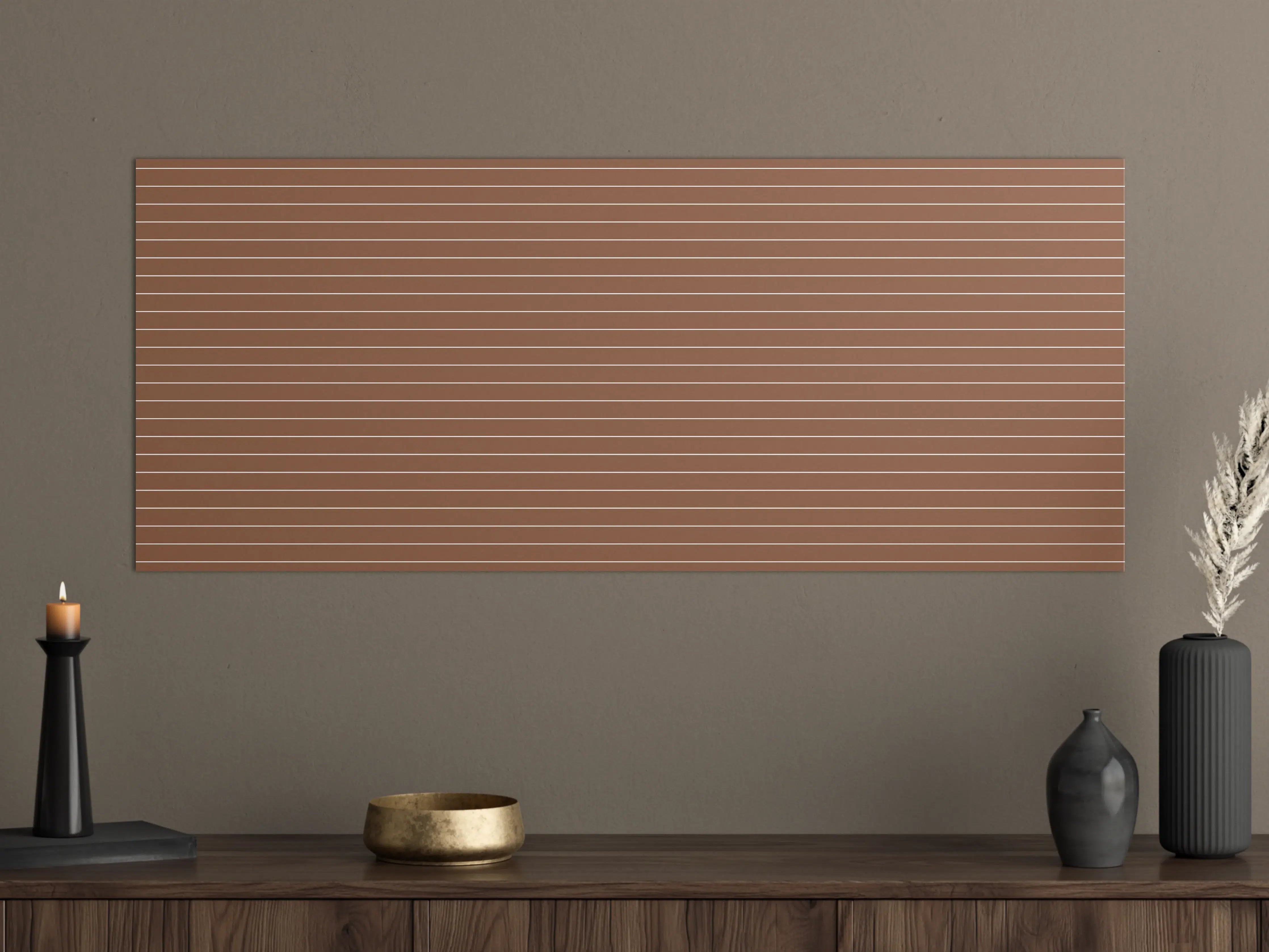 Große Wandbilder - Warmer Braun-Ton mit Linienmuster