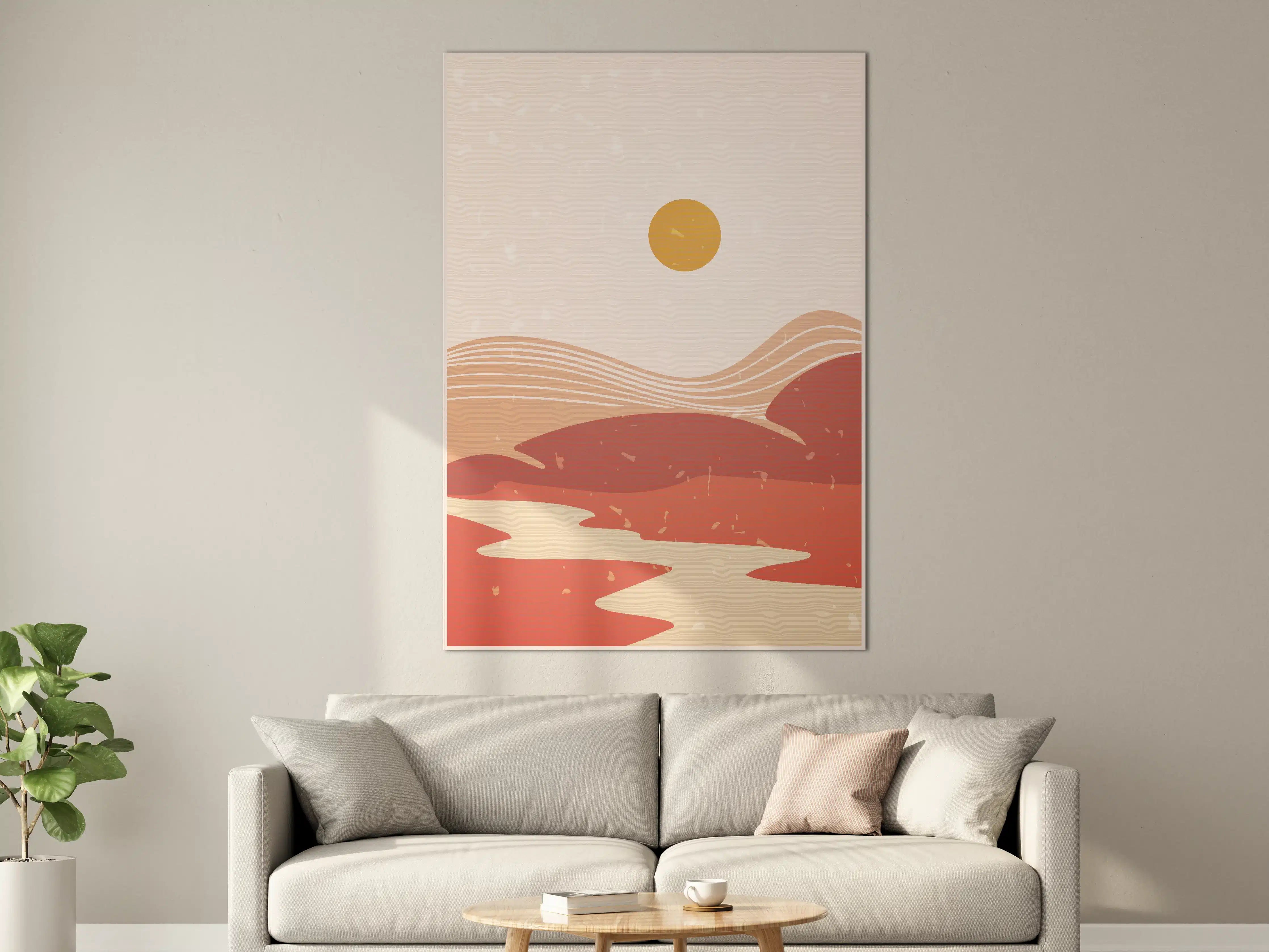 Große Wandbilder - Warmer Sonnenuntergang über sanften Hügeln