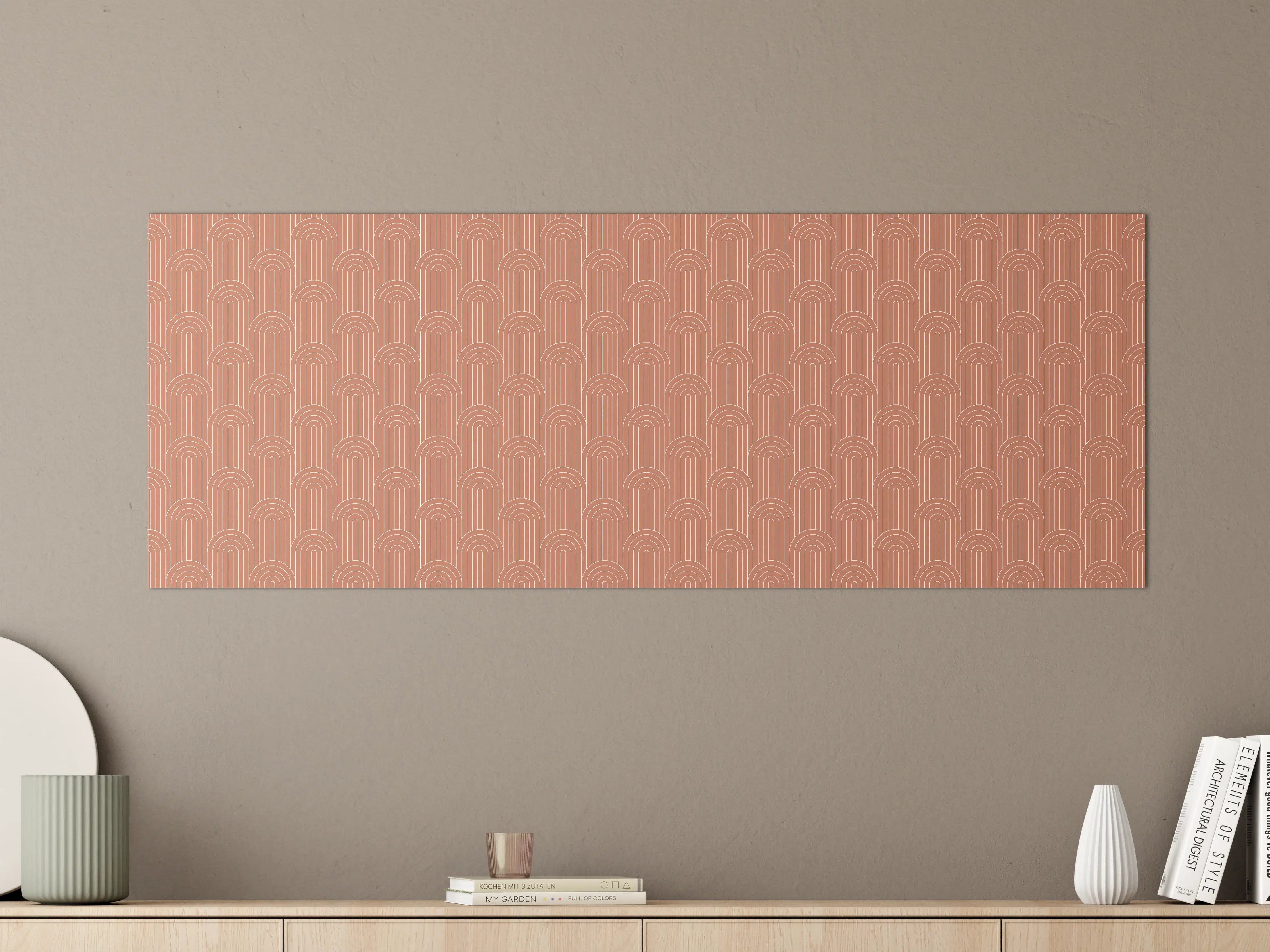 Große Wandbilder - Warmer Terrakotta-Hintergrund mit Muster