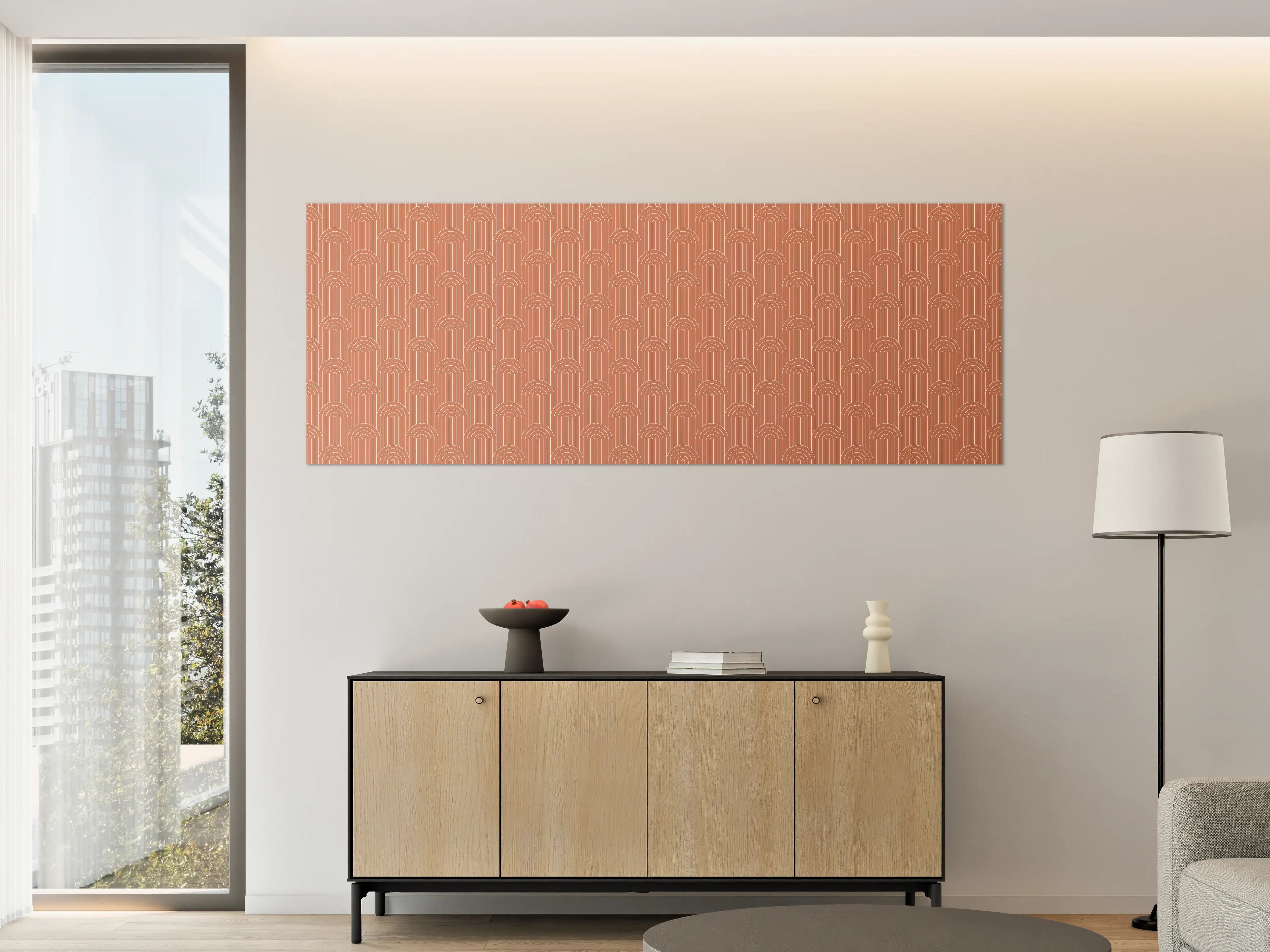 Große Wandbilder - Warmer Terrakotta-Hintergrund mit Muster