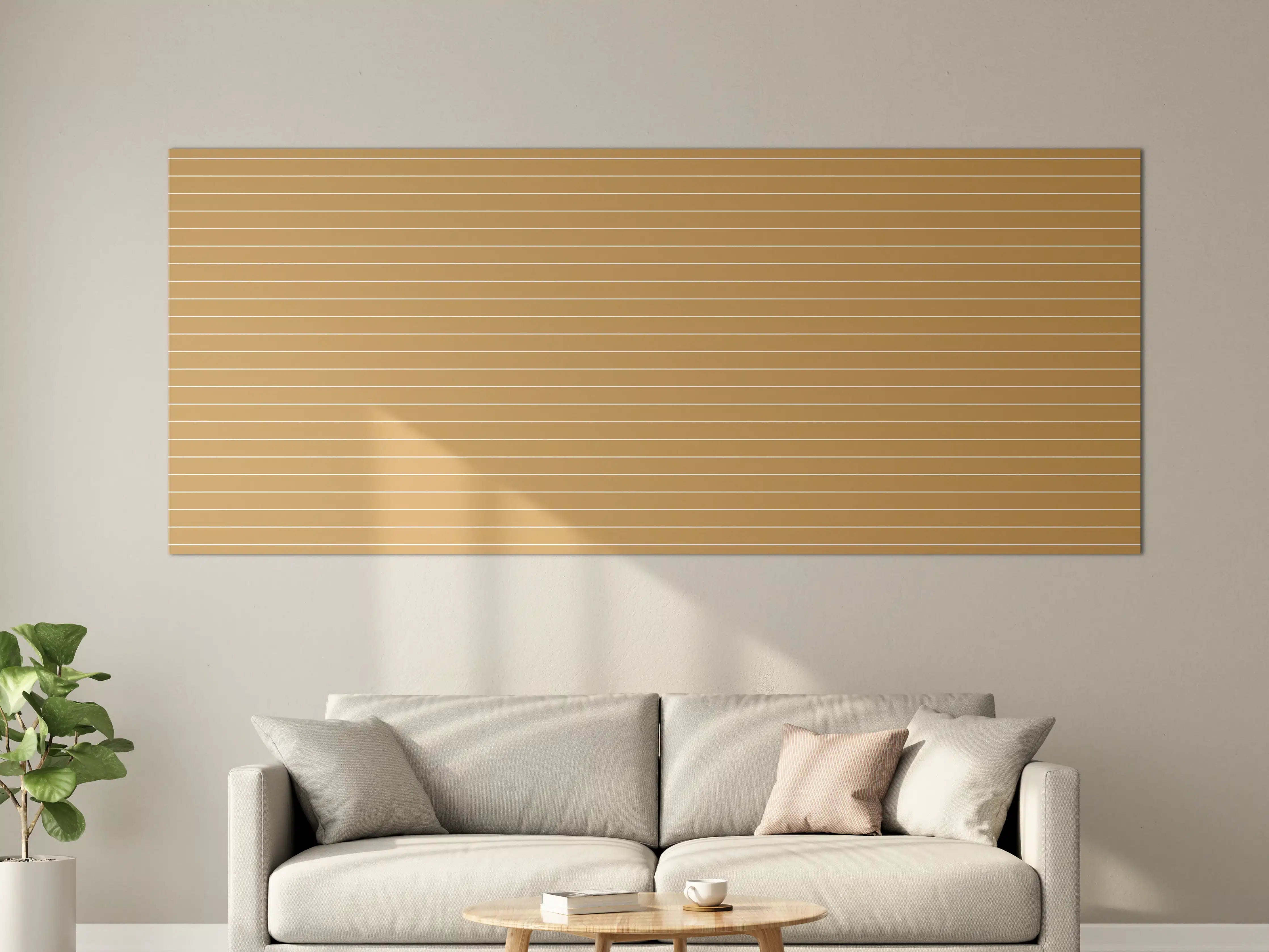 Große Wandbilder - Warmes Holzdesign mit Linienmuster