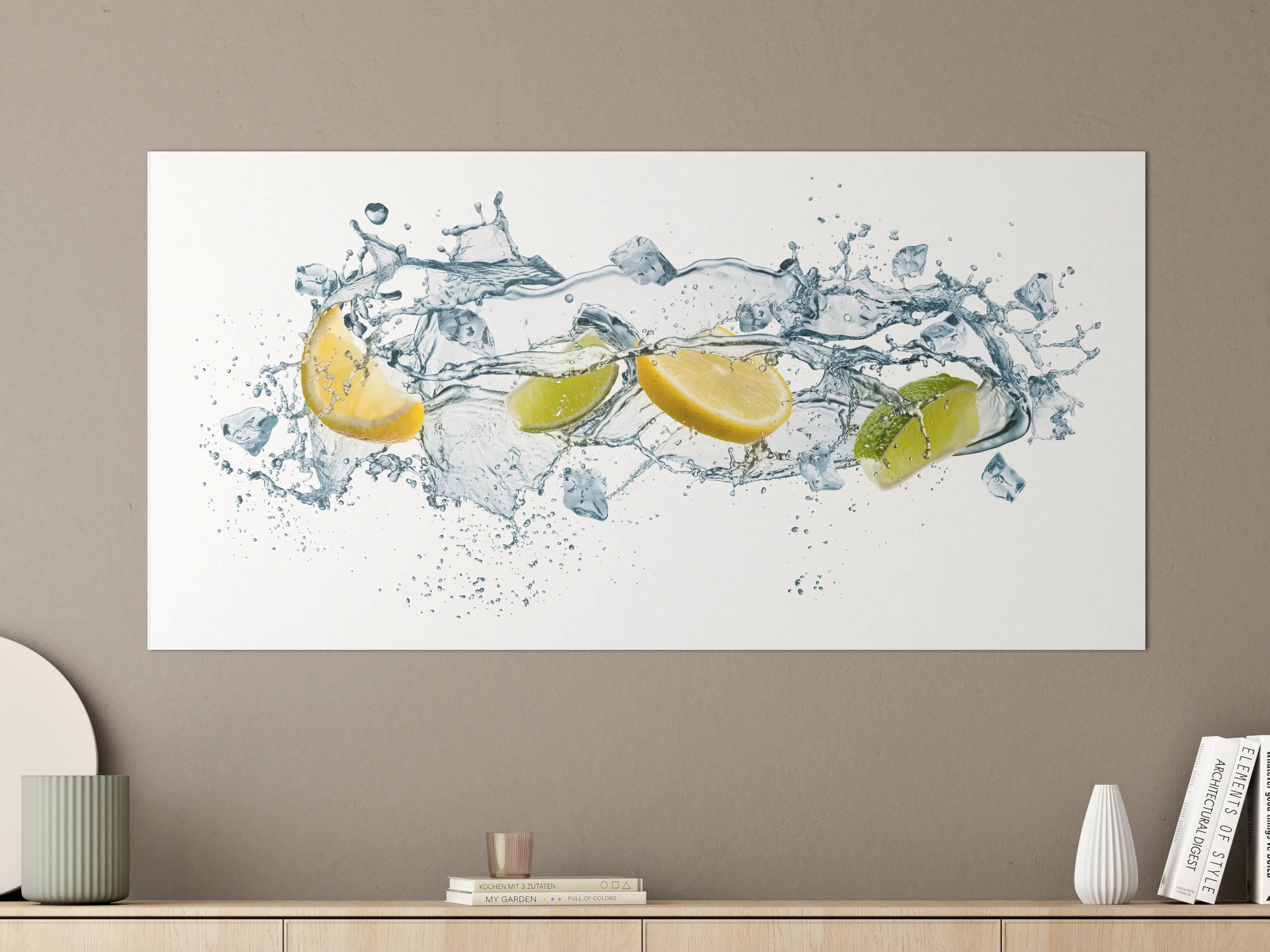 Große Wandbilder - Wasser mit Zitrusfrüchten Artwork