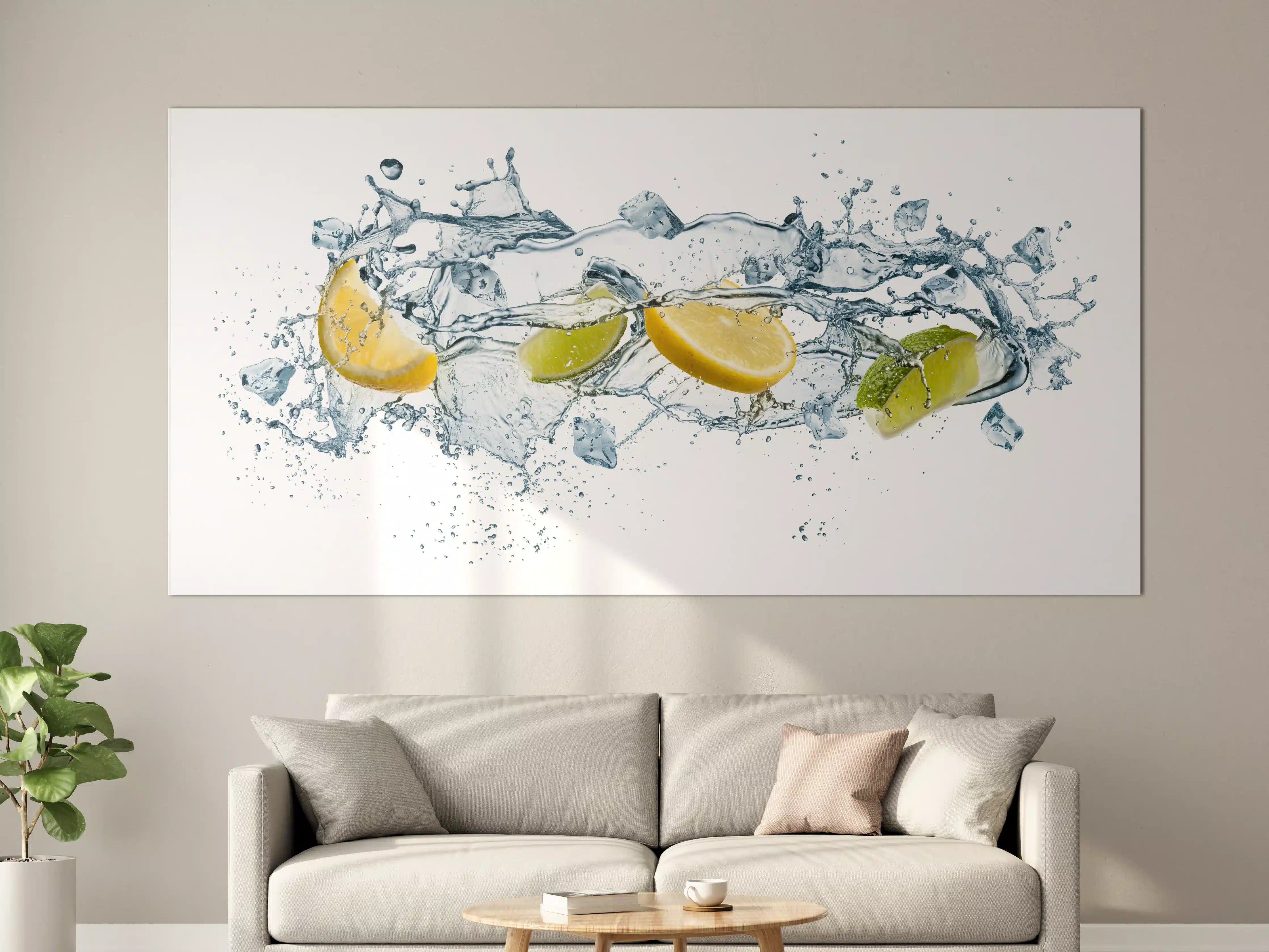 Große Wandbilder - Wasser mit Zitrusfrüchten Artwork