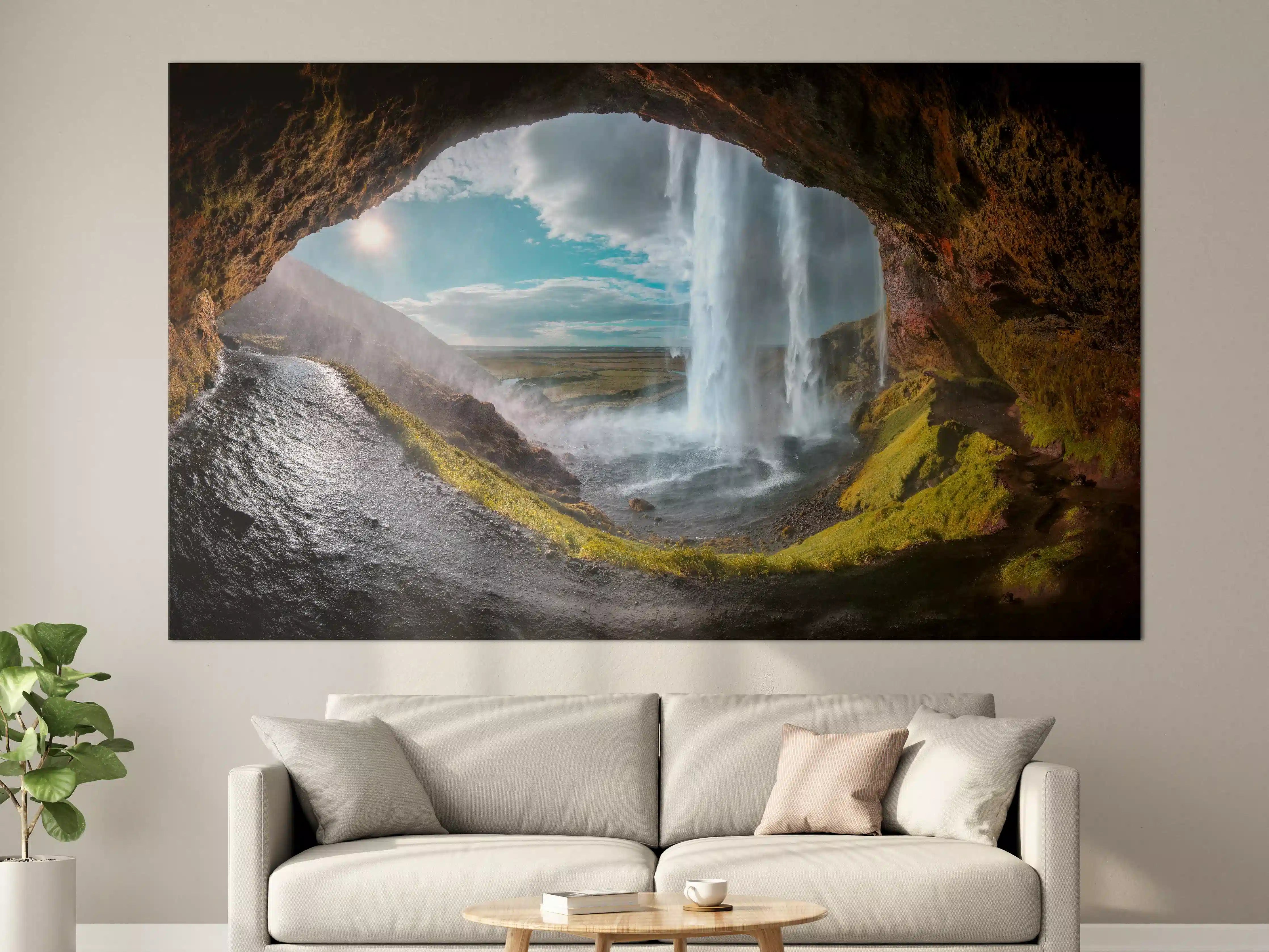 Große Wandbilder - Wasserfall durch Bergtunnel