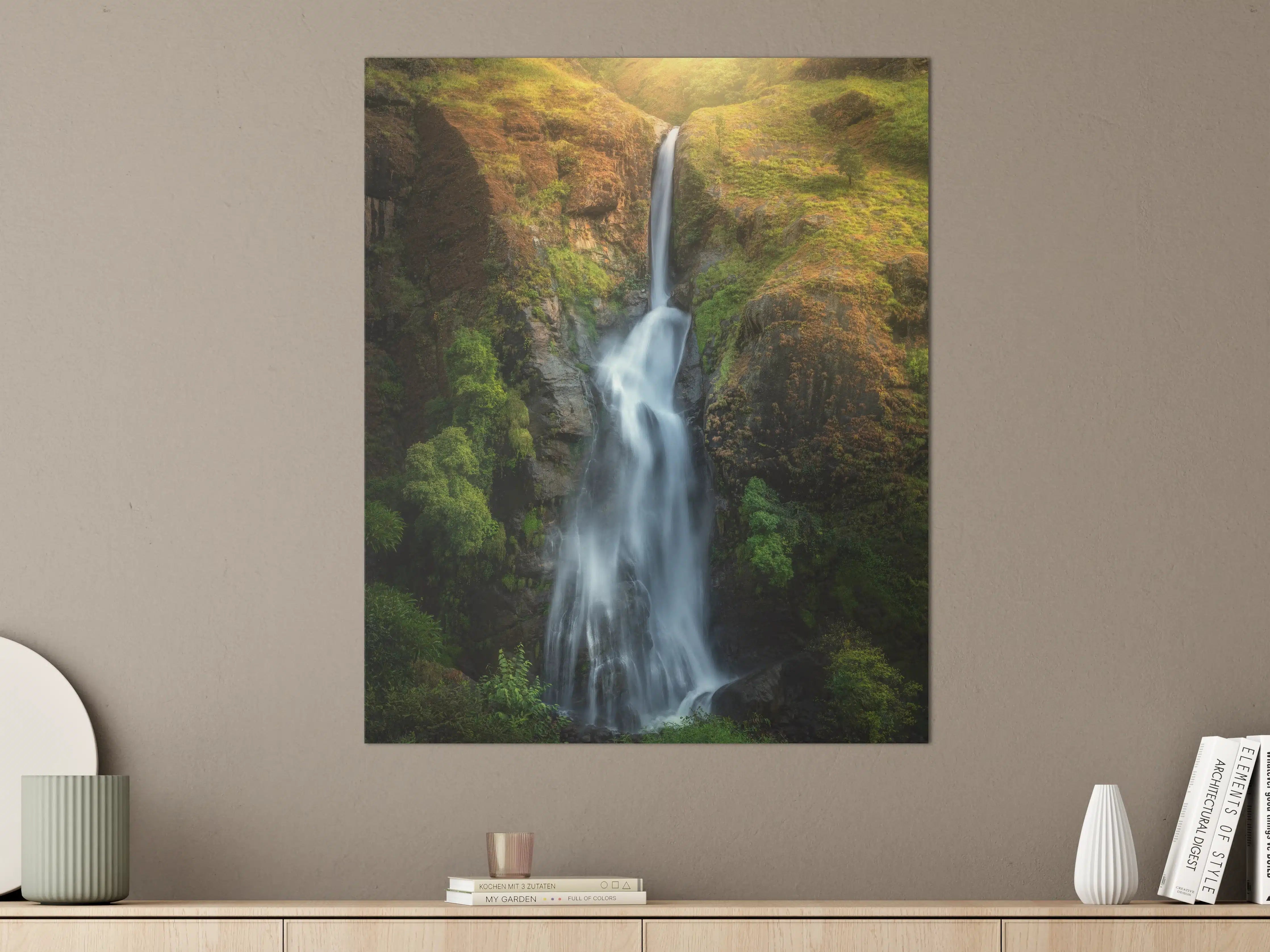 Große Wandbilder - Wasserfall im Wald von Nepal