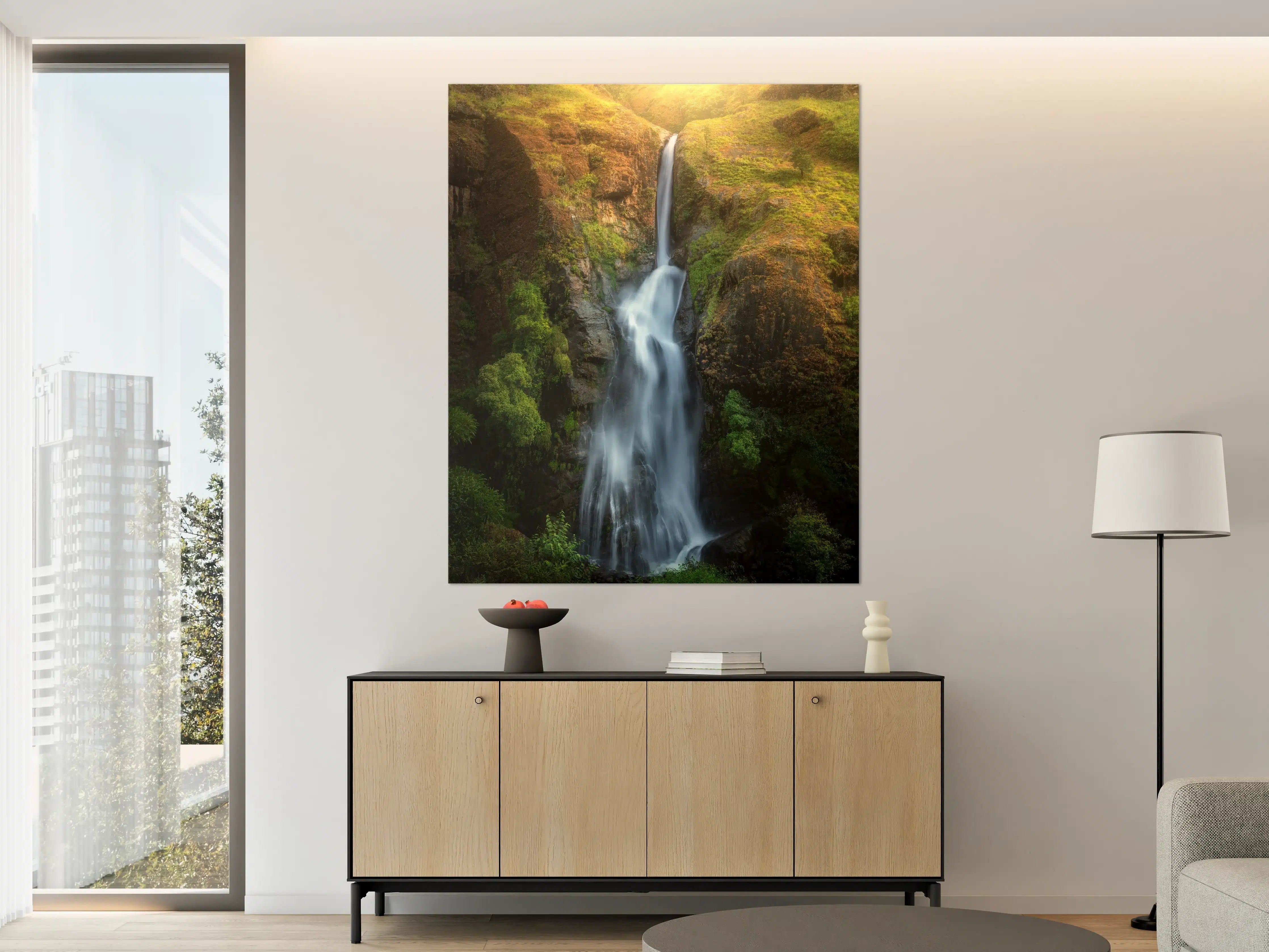 Große Wandbilder - Wasserfall im Wald von Nepal