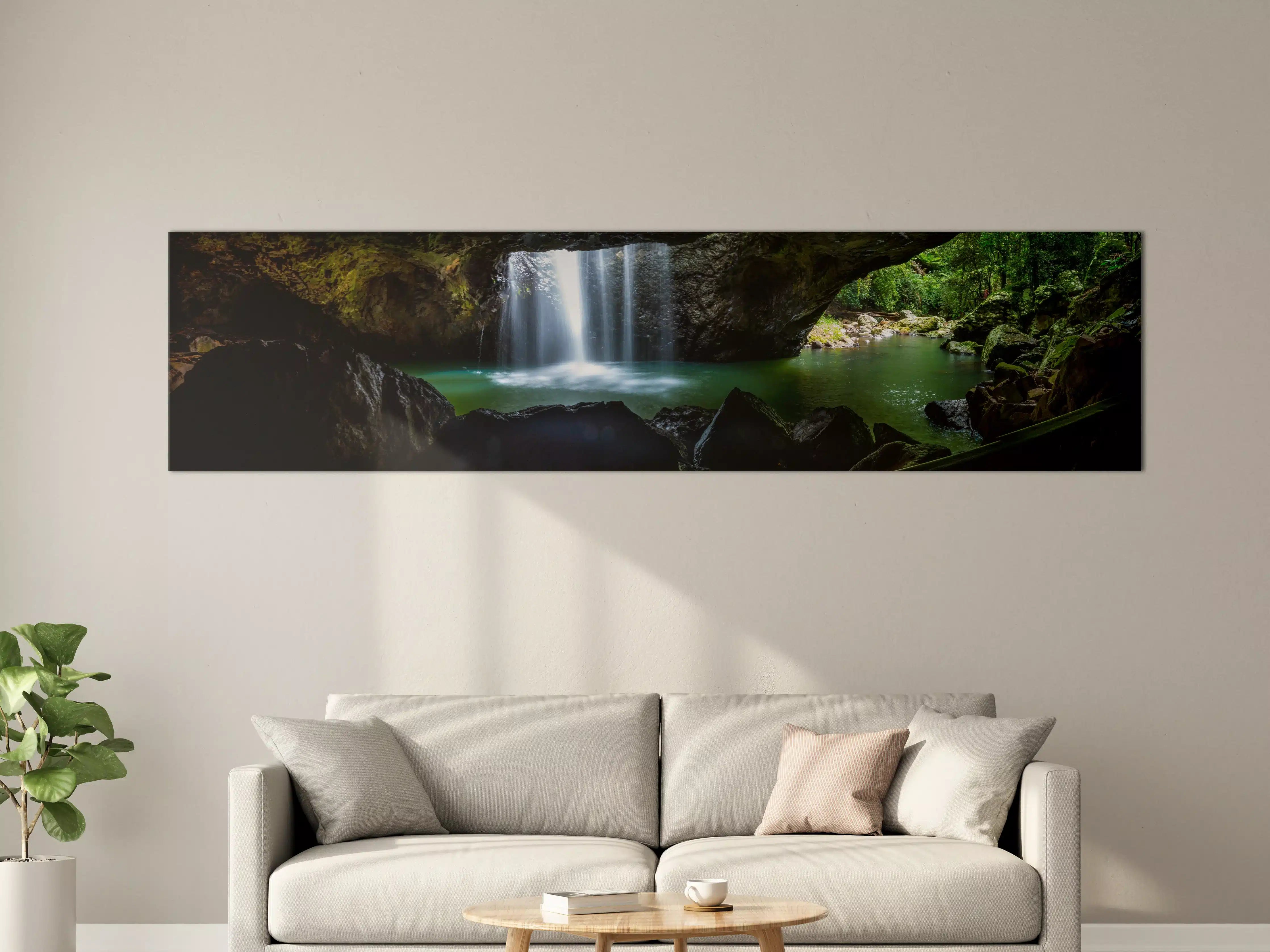 Große Wandbilder - Wasserfall in der Höhle