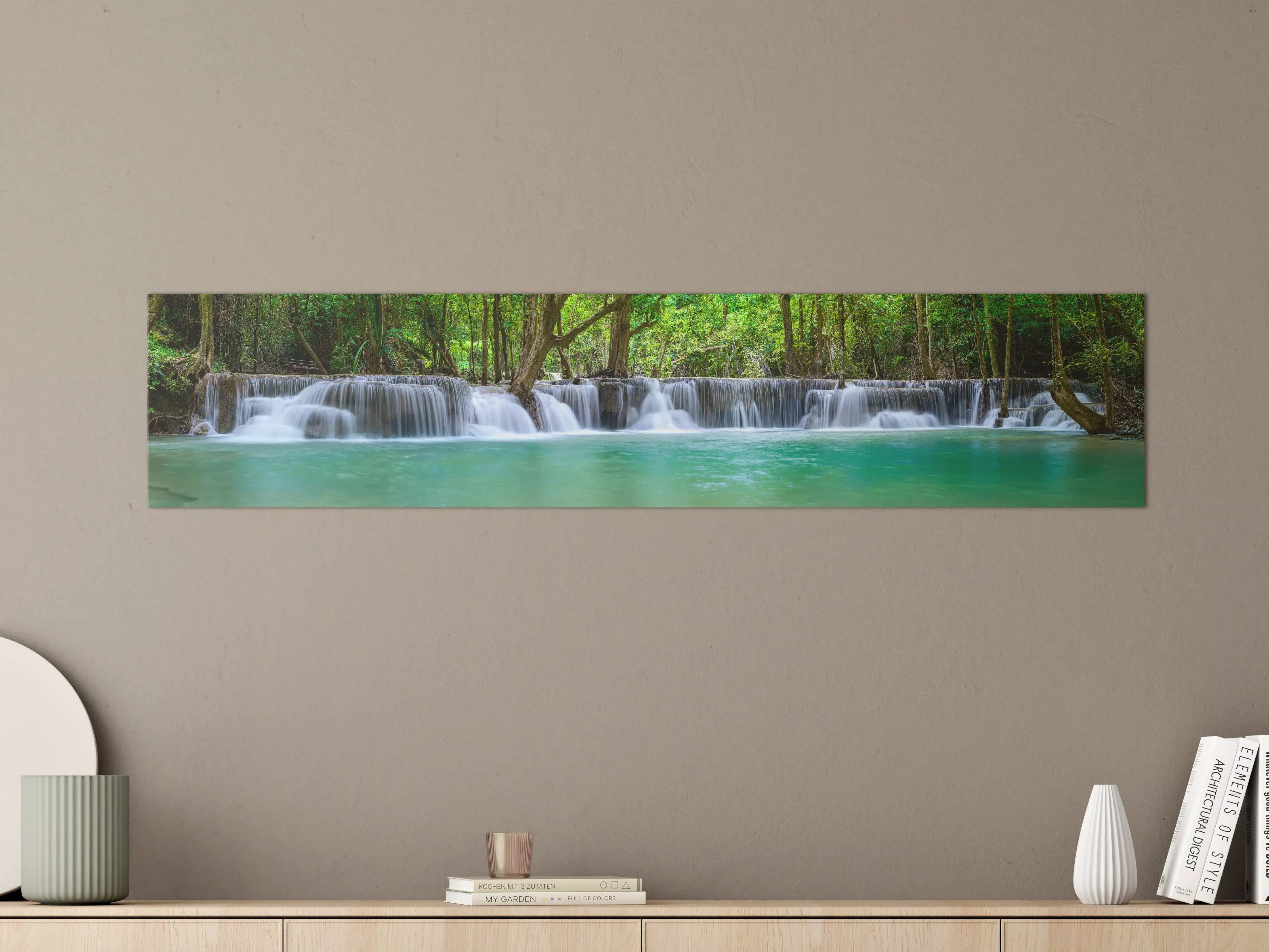 Große Wandbilder - Wasserfall tief im tropischen Wald