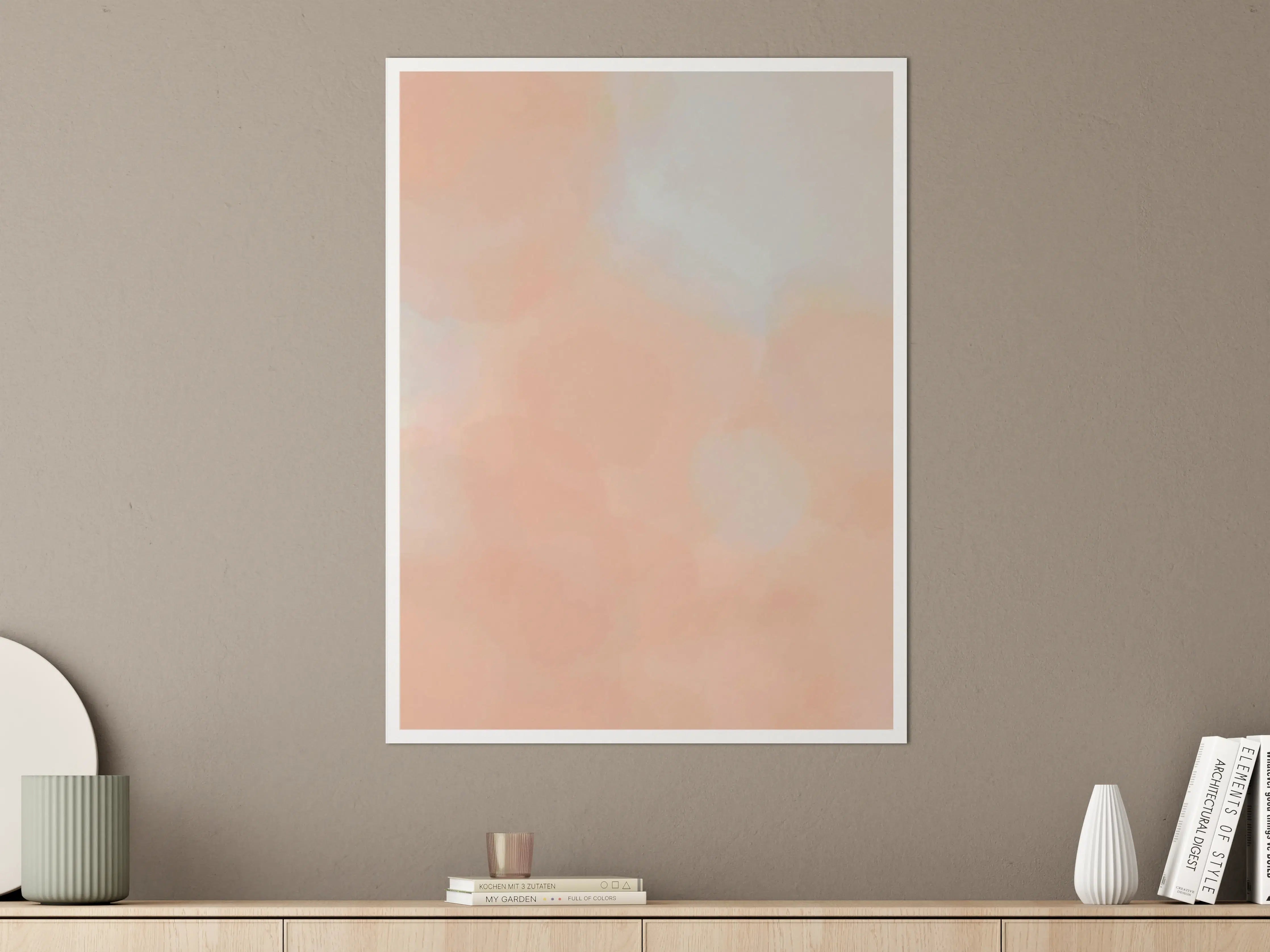 Große Wandbilder - Weiche Peach-Farbige Wasserfarben-Textur