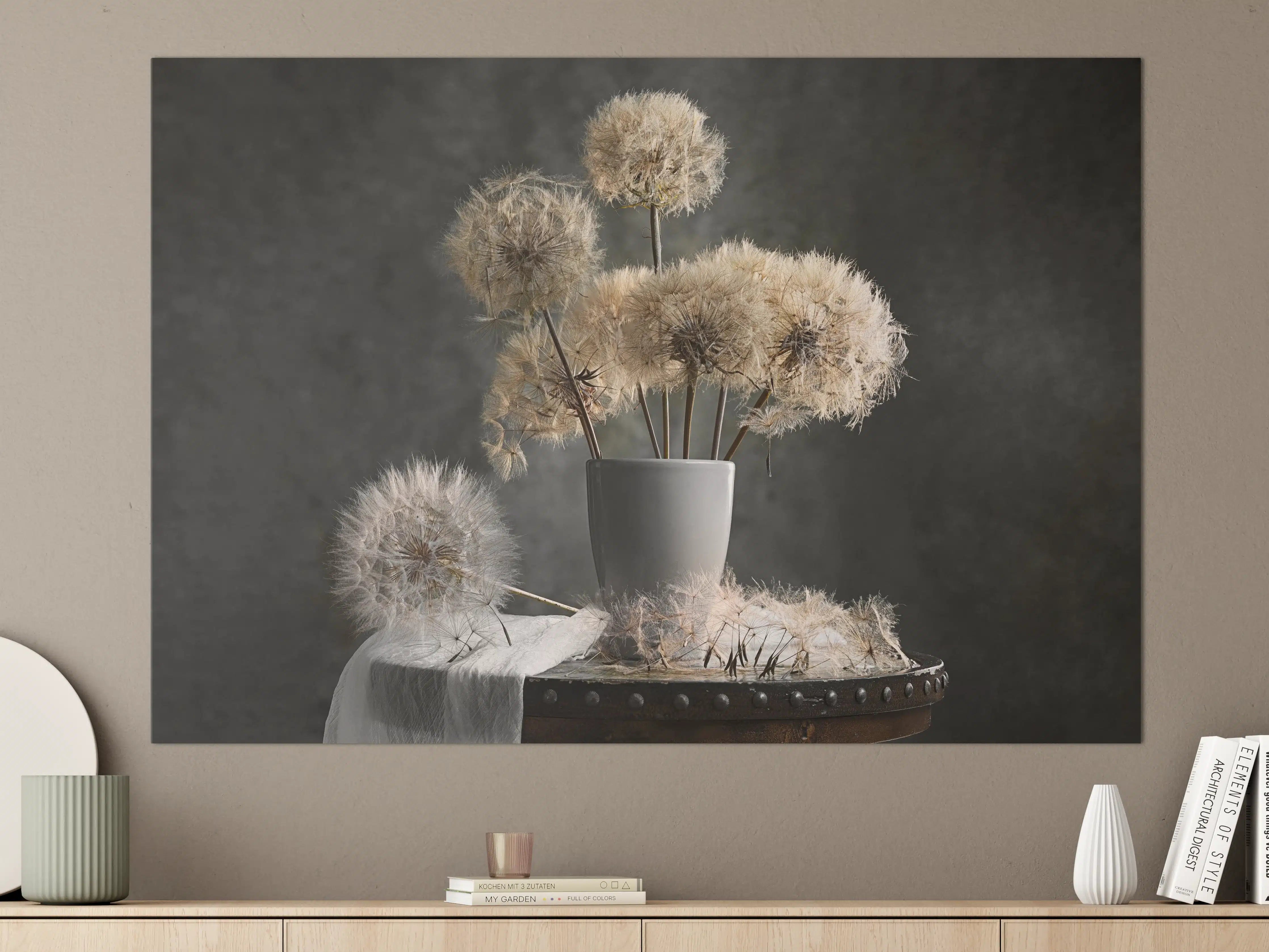 Große Wandbilder - Weiche Pusteblumen in stilvollem Display