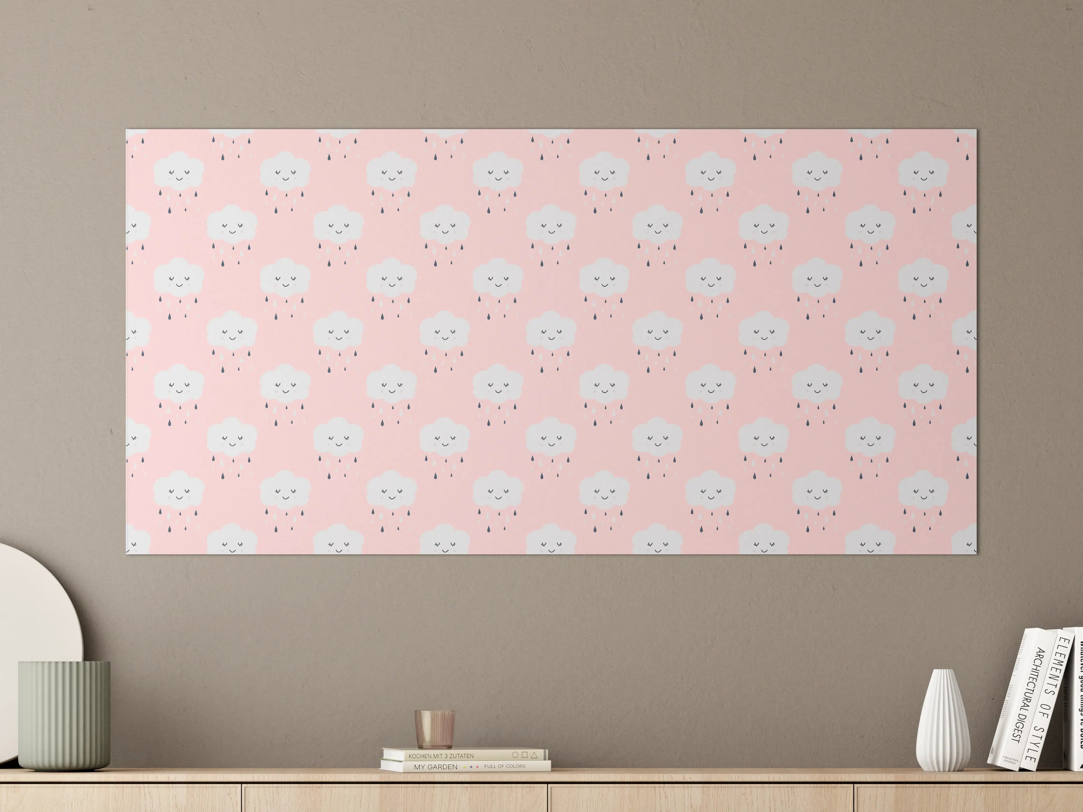 Große Wandbilder - Weiches Pink mit reizvollem Katzenmotiv
