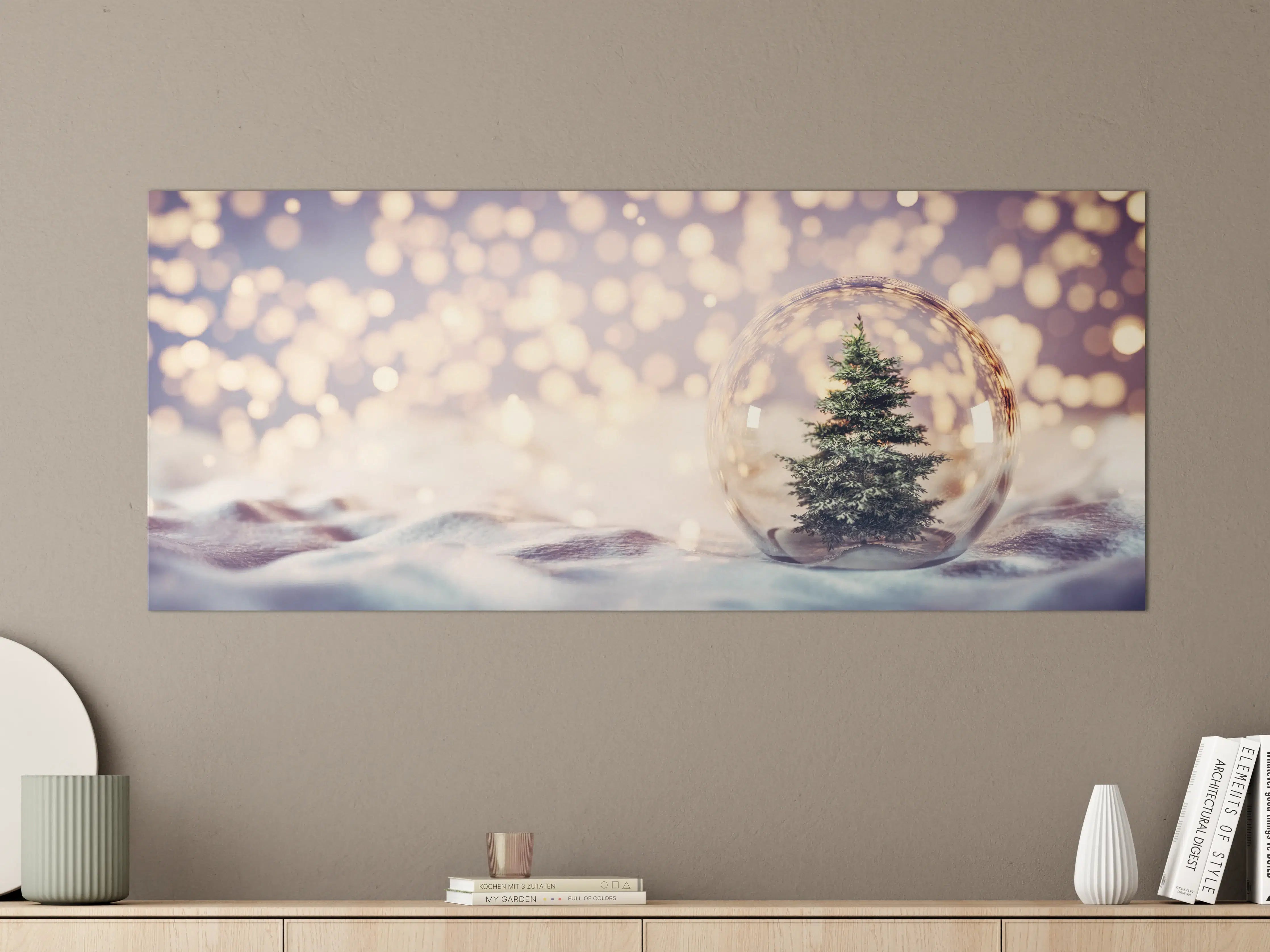 Große Wandbilder - Weihnachtsbaum in einer Glaskugel