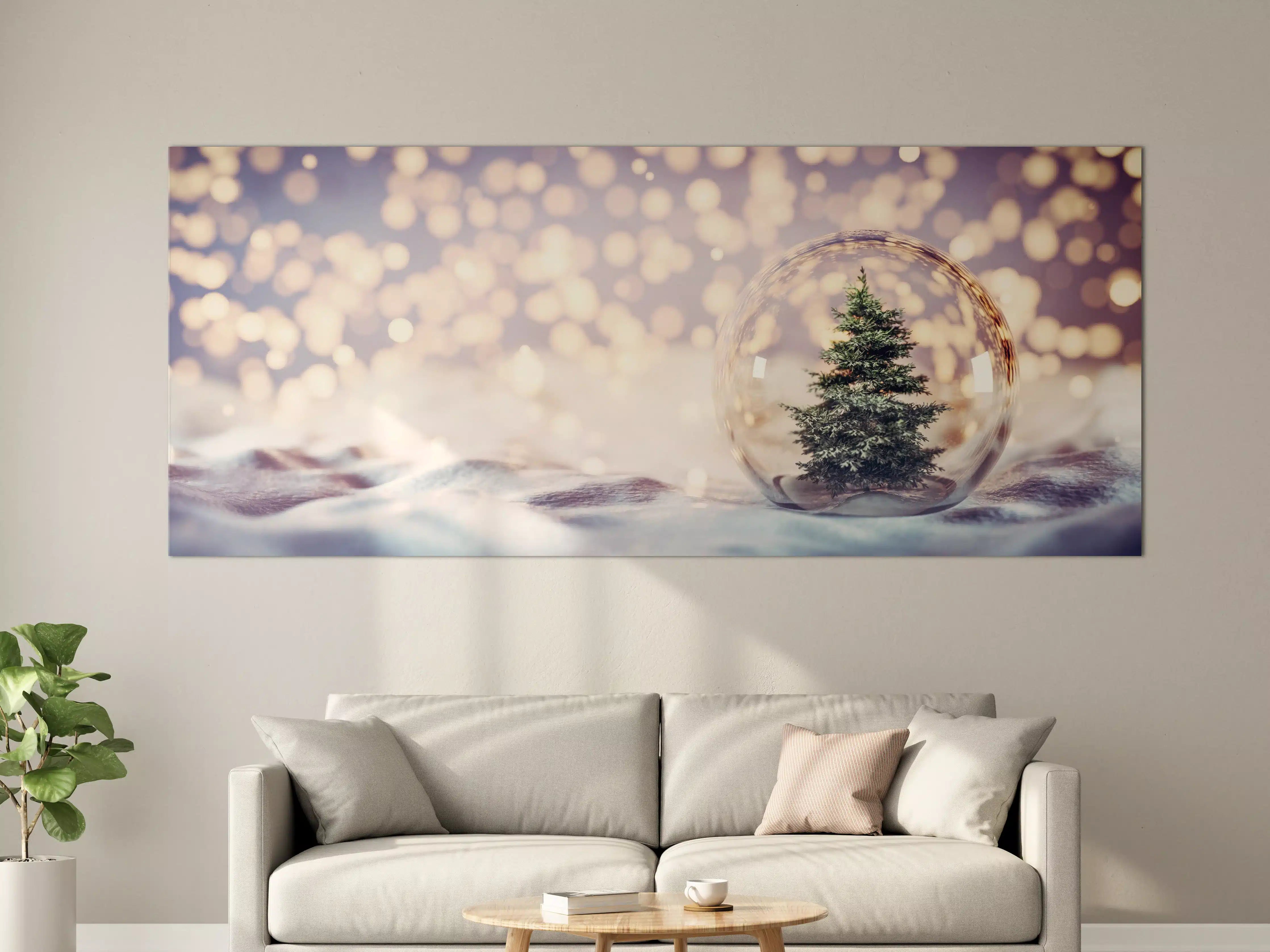 Große Wandbilder - Weihnachtsbaum in einer Glaskugel