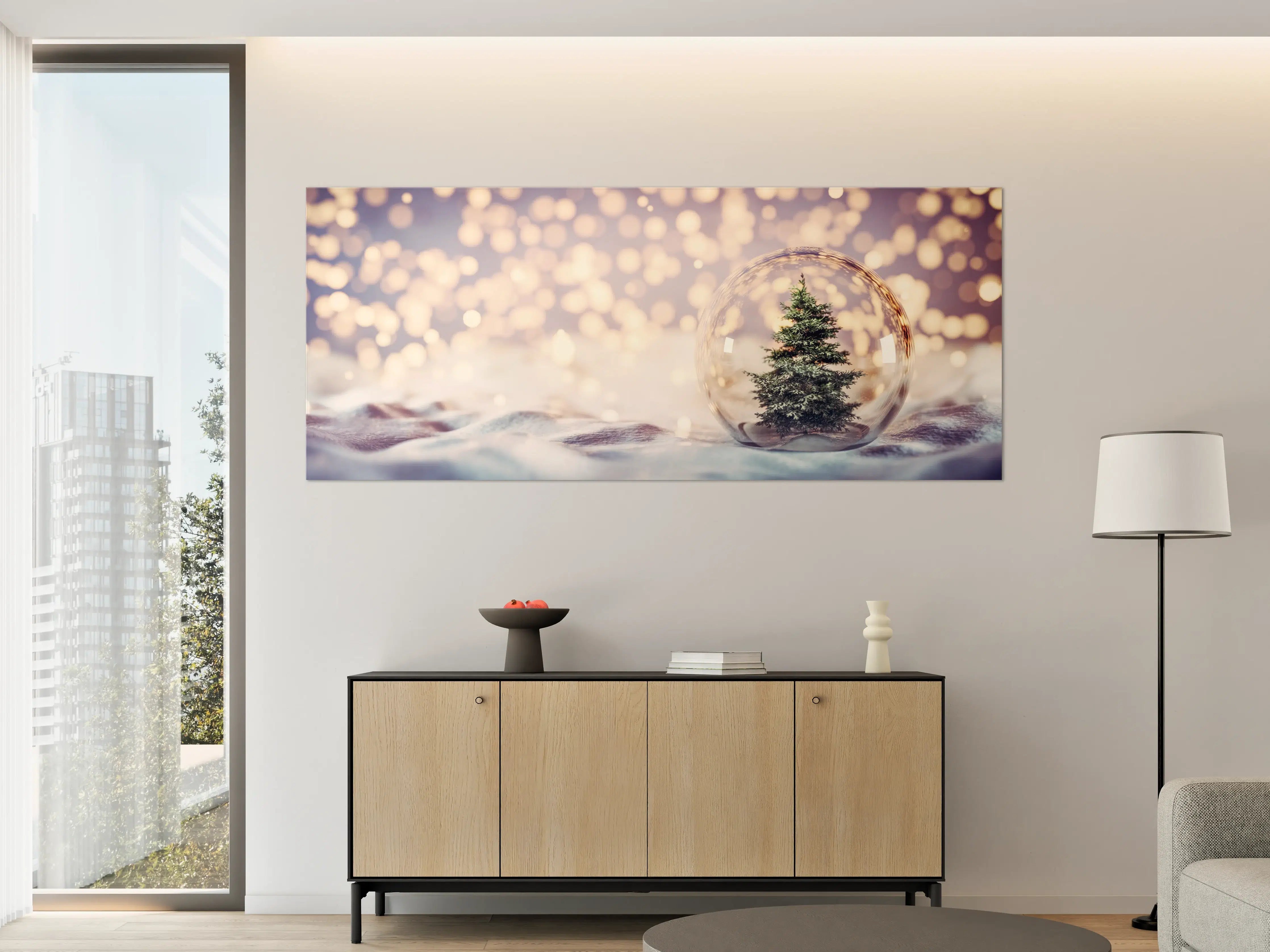 Große Wandbilder - Weihnachtsbaum in einer Glaskugel