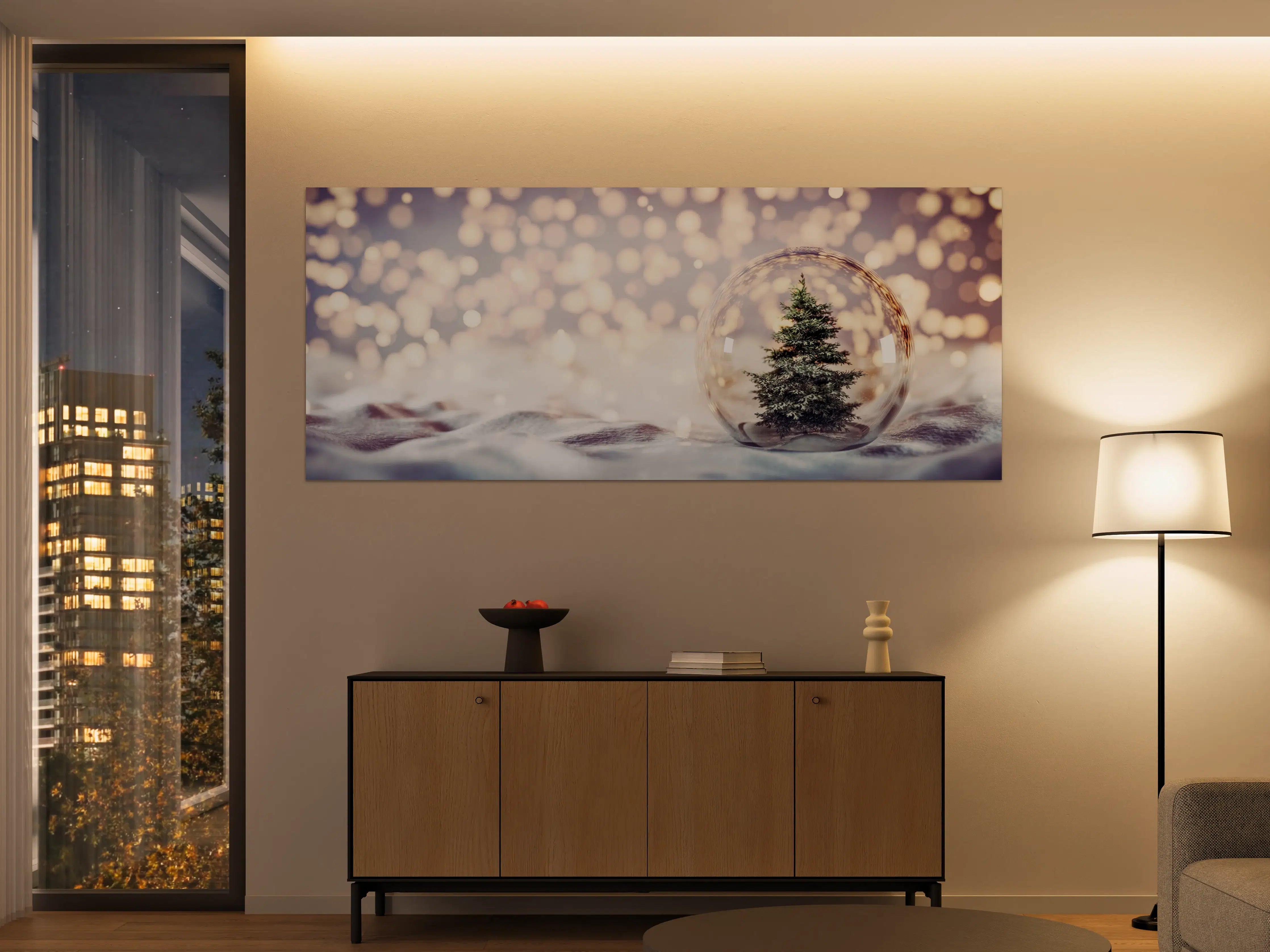 Große Wandbilder - Weihnachtsbaum in einer Glaskugel