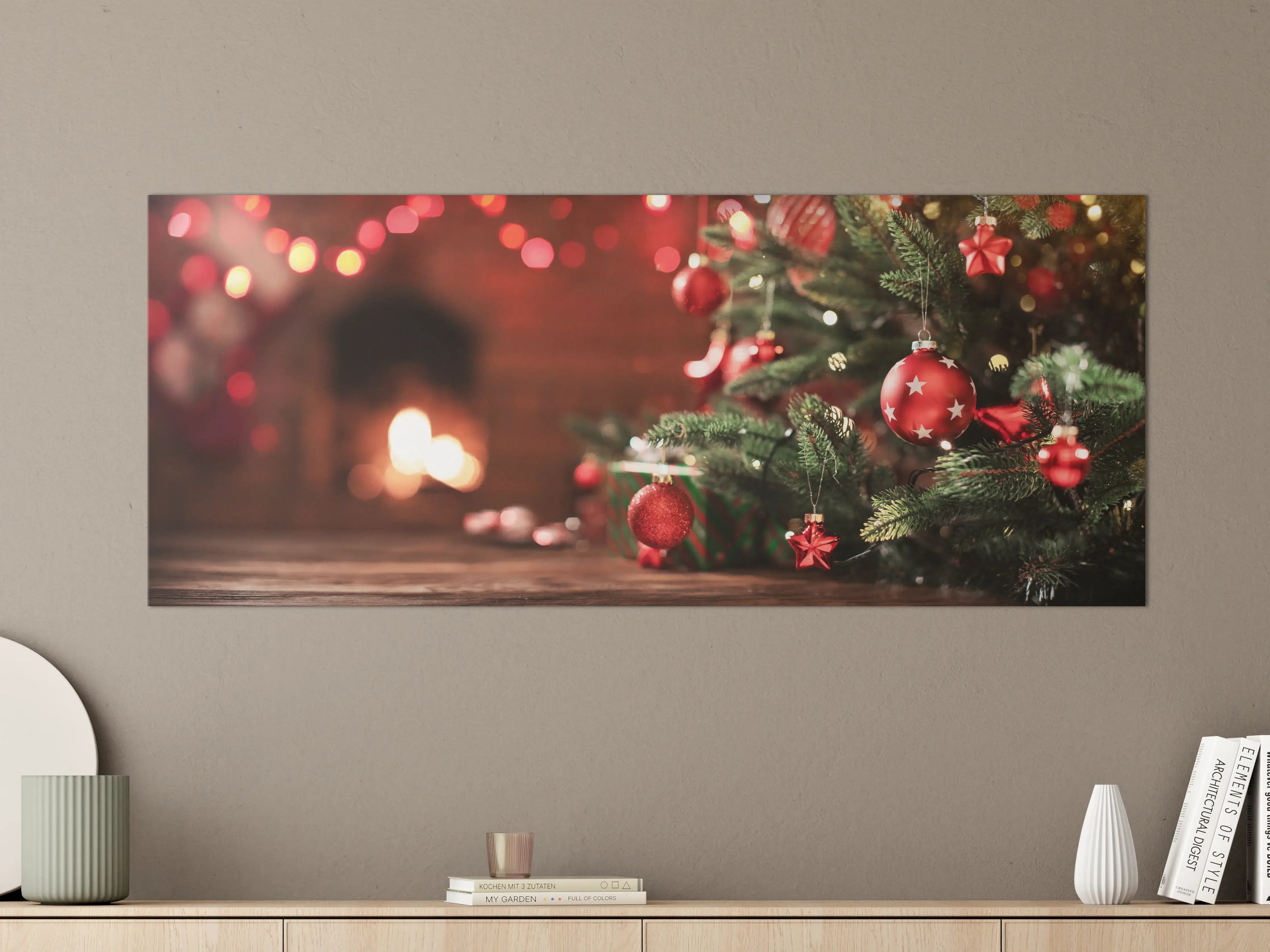 Große Wandbilder - Weihnachtsbaum mit Dekorationen