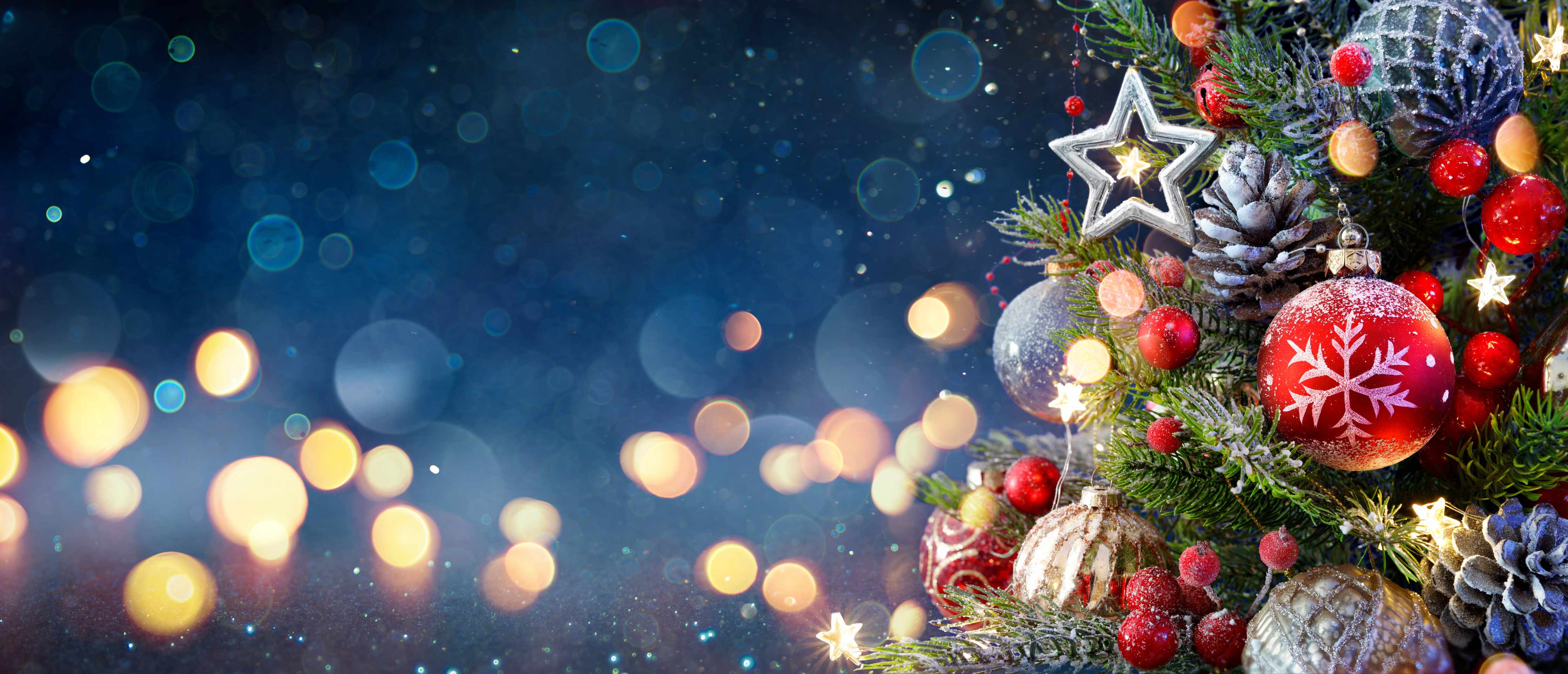 Große Wandbilder-Weihnachtsbaum mit Weihnachtsschmuck