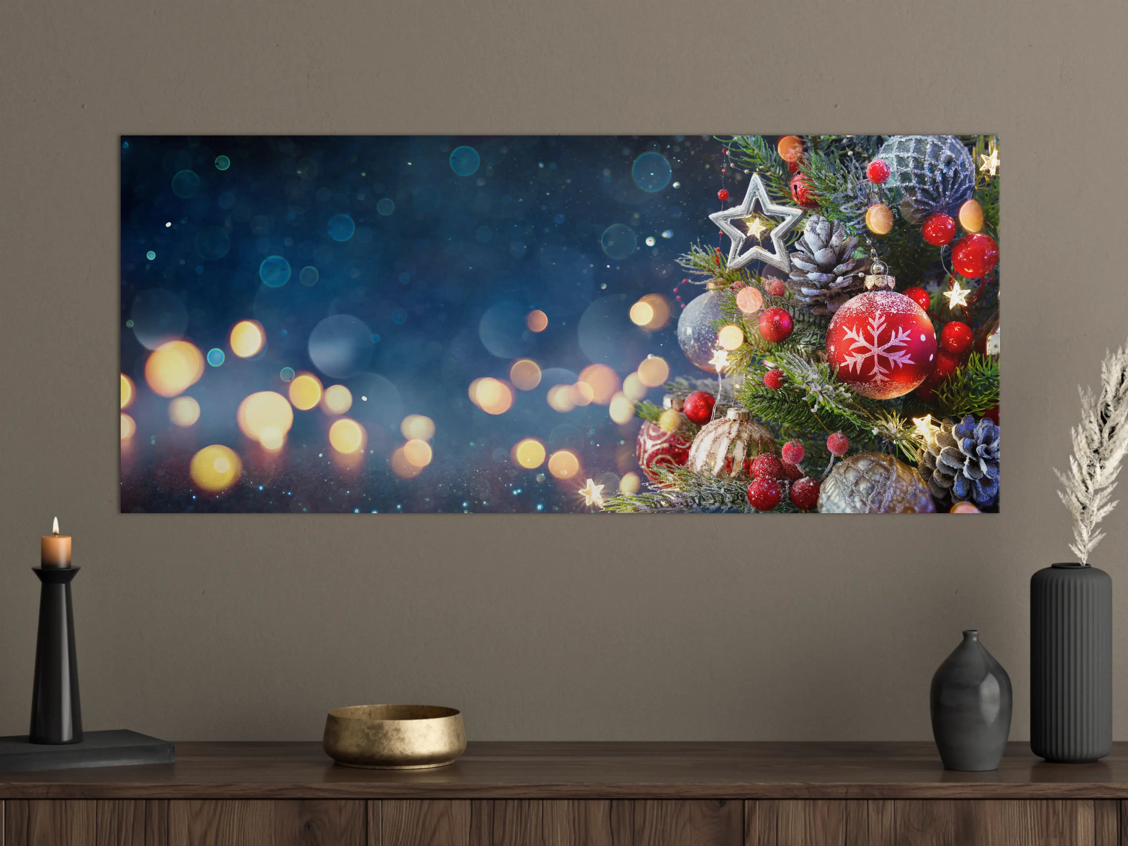 Große Wandbilder - Weihnachtsbaum mit Weihnachtsschmuck