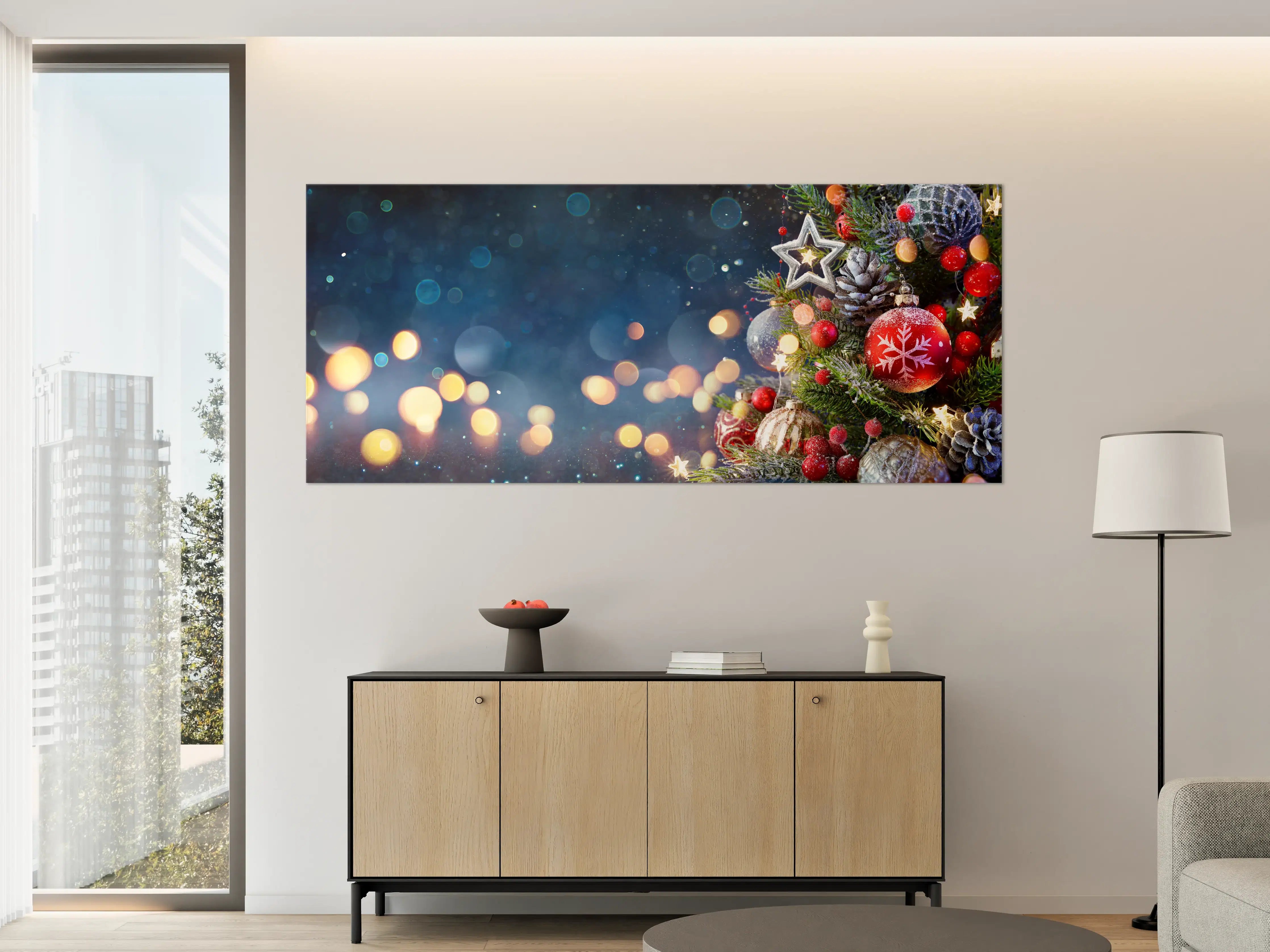 Große Wandbilder - Weihnachtsbaum mit Weihnachtsschmuck
