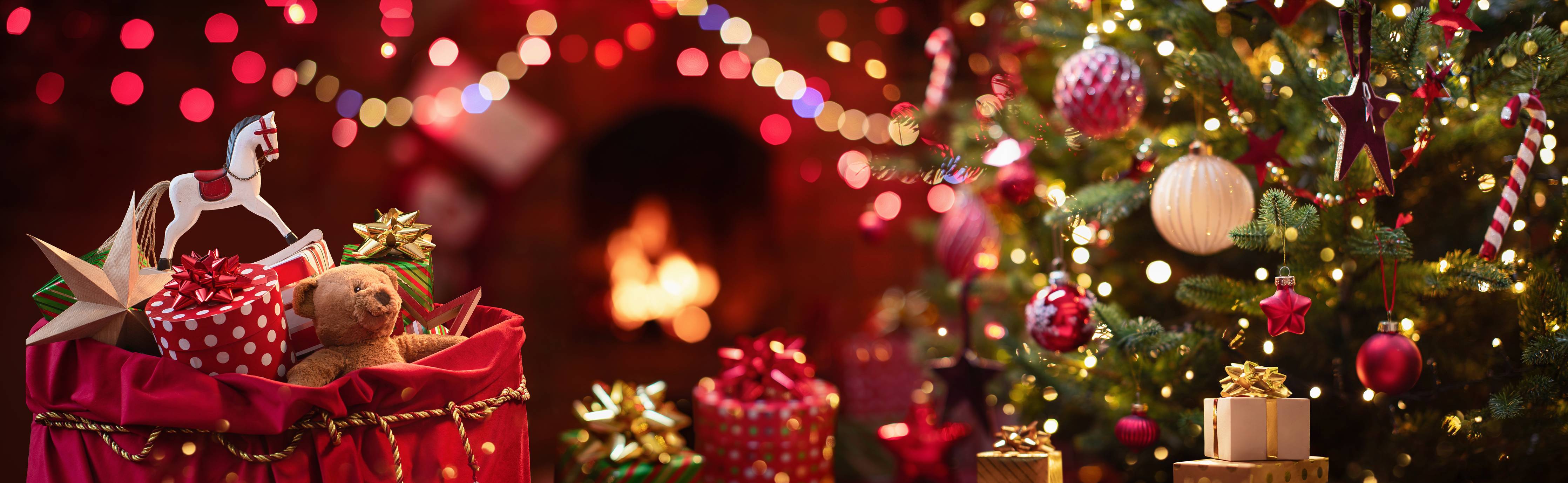 Große Wandbilder-Weihnachtszauber Rot-Gold Dekoration