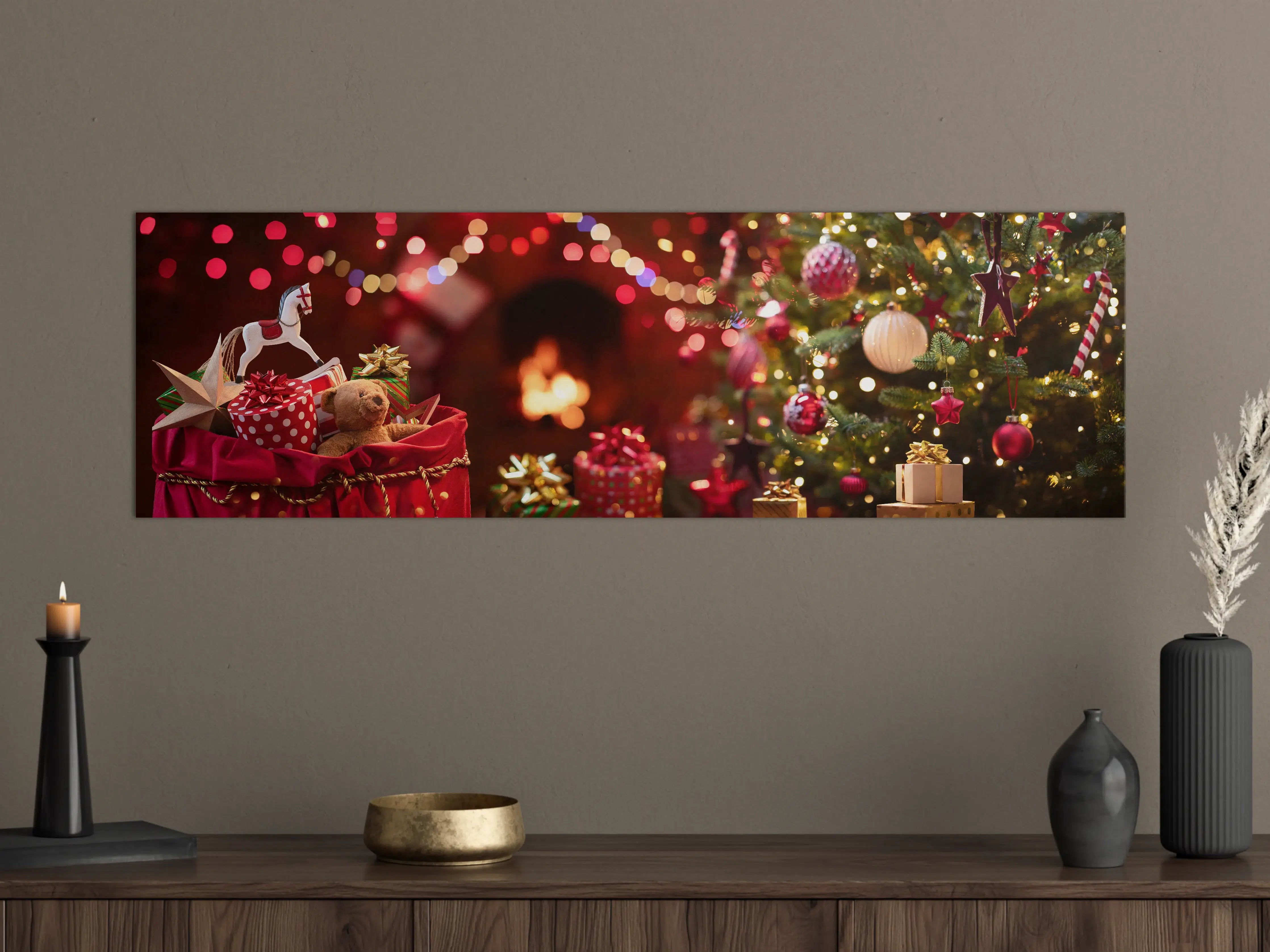 Große Wandbilder - Weihnachtszauber Rot-Gold Dekoration