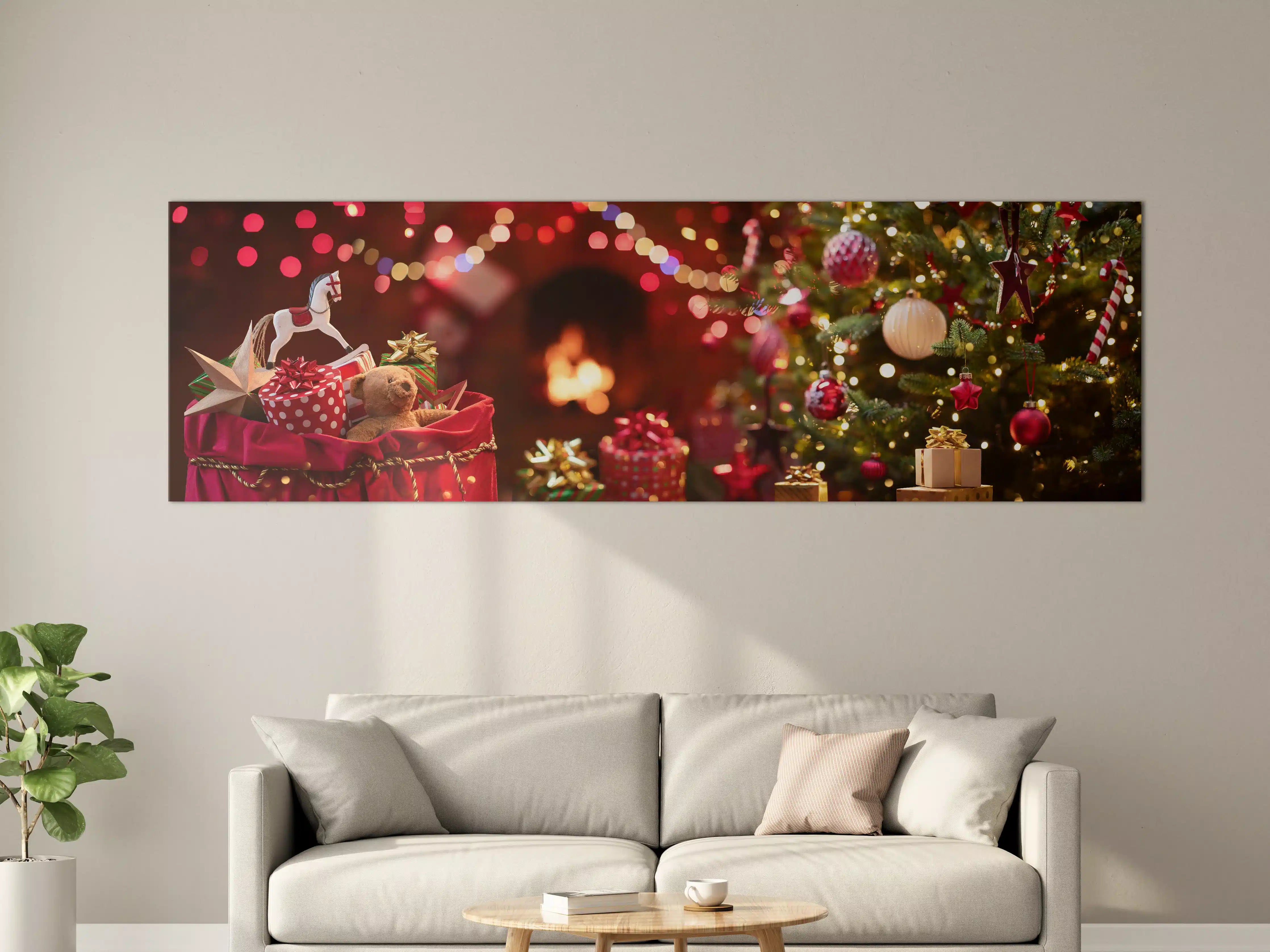 Große Wandbilder - Weihnachtszauber Rot-Gold Dekoration