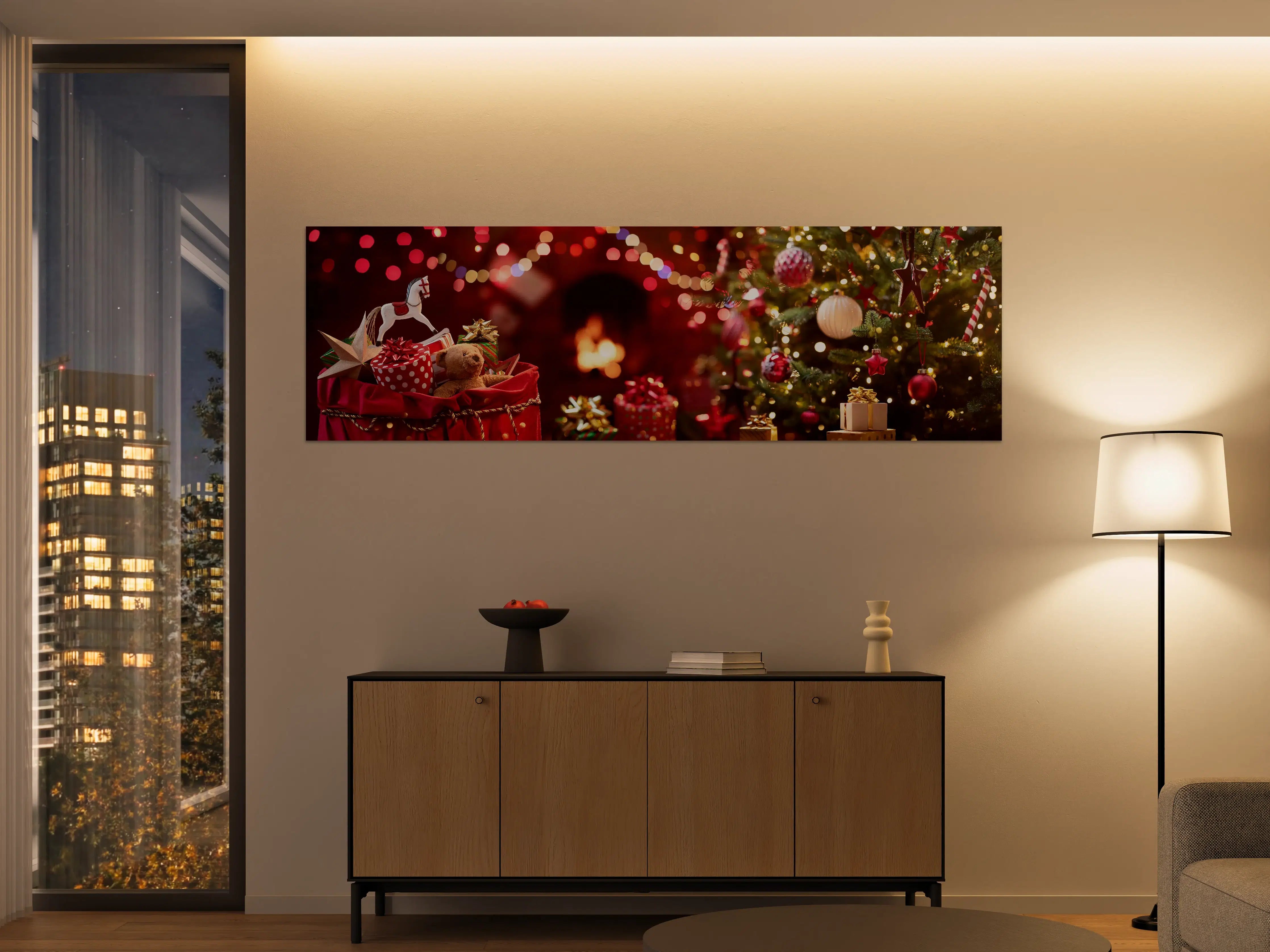 Große Wandbilder - Weihnachtszauber Rot-Gold Dekoration