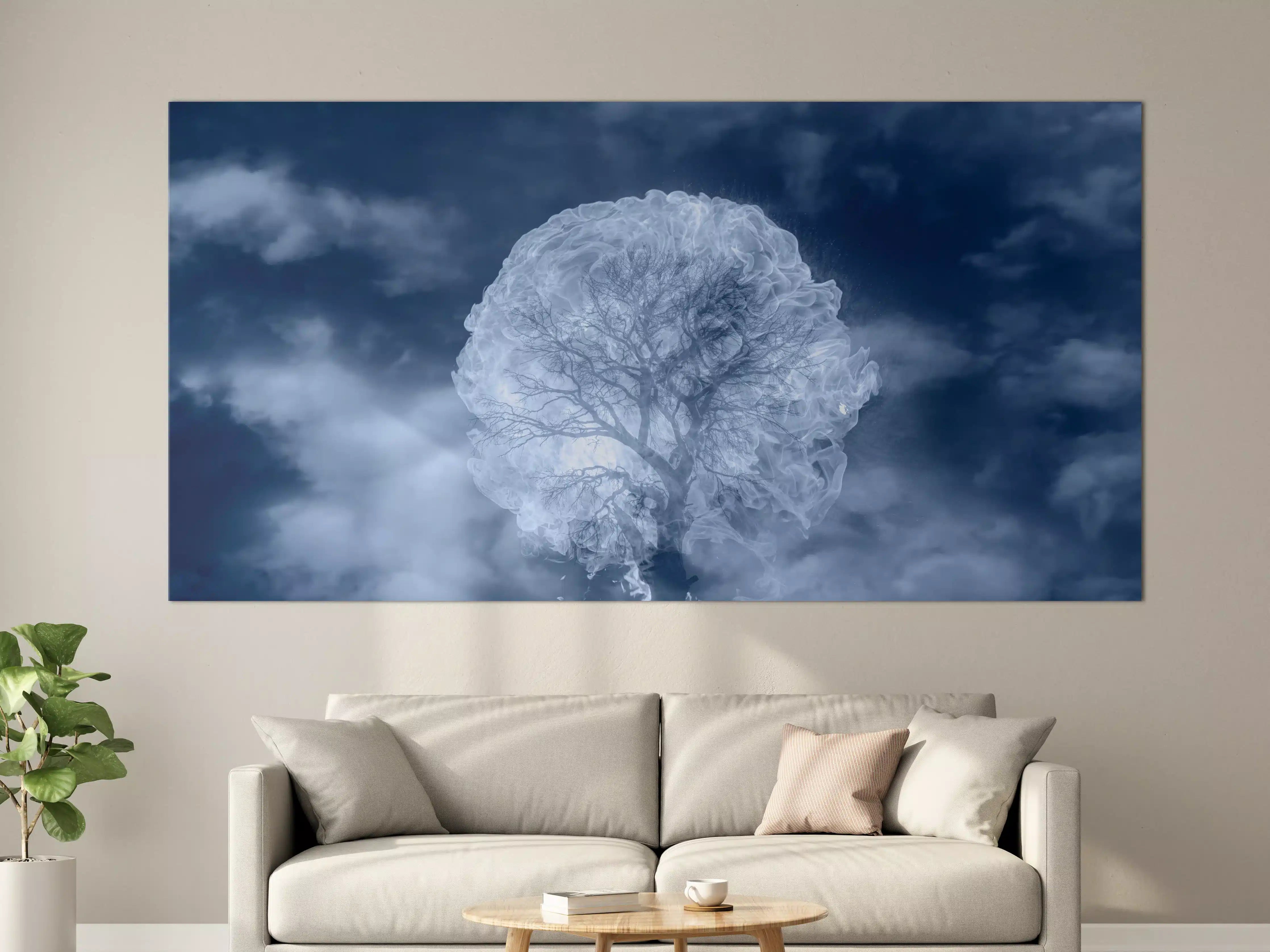 Große Wandbilder - Weiß-Blauer Feuerbaum Himmel